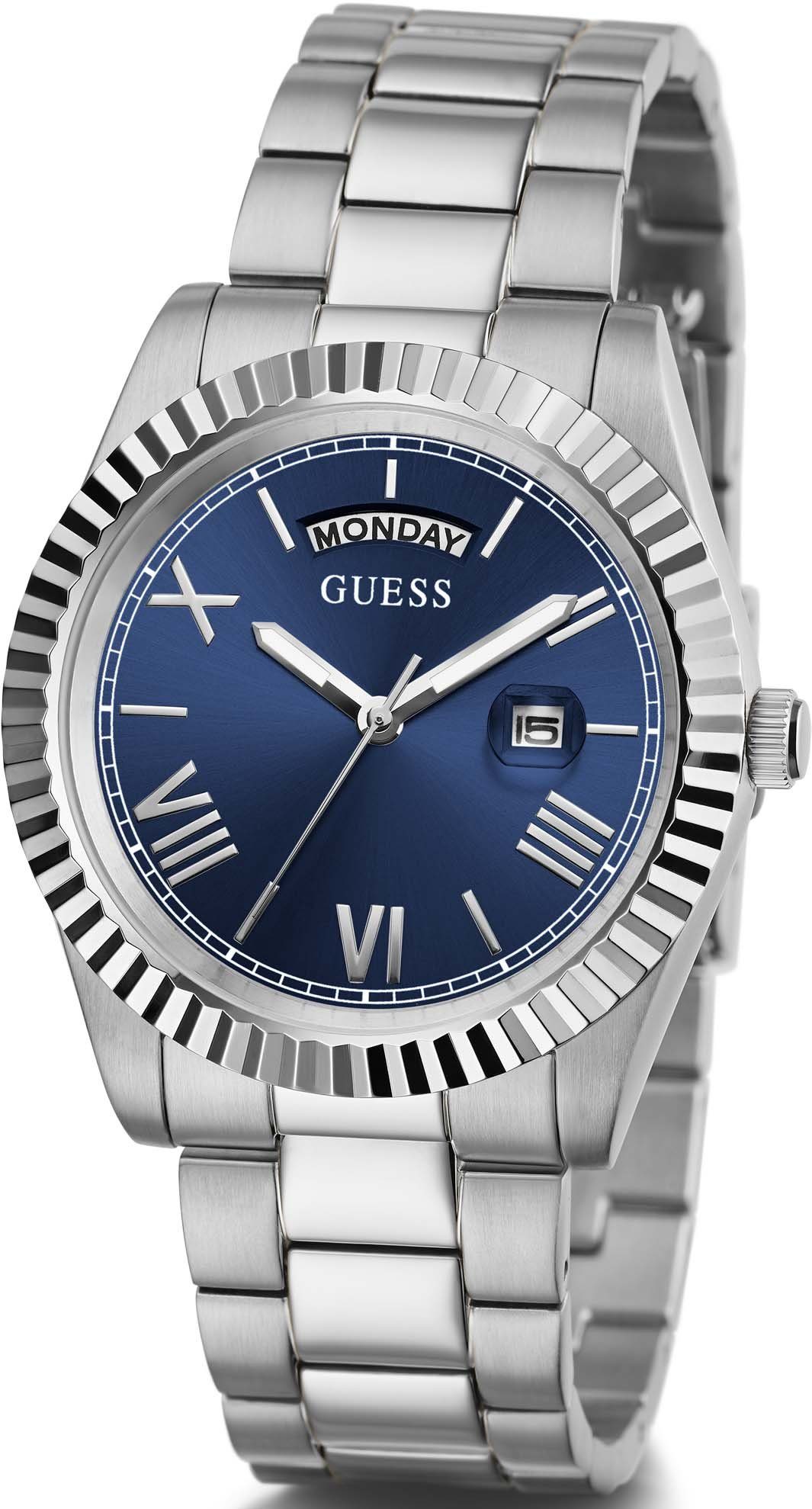 Guess Kwartshorloge CONNOISSEUR Armbanduhr, herenhorloge, datum, weekdag, roestvrijstalen band