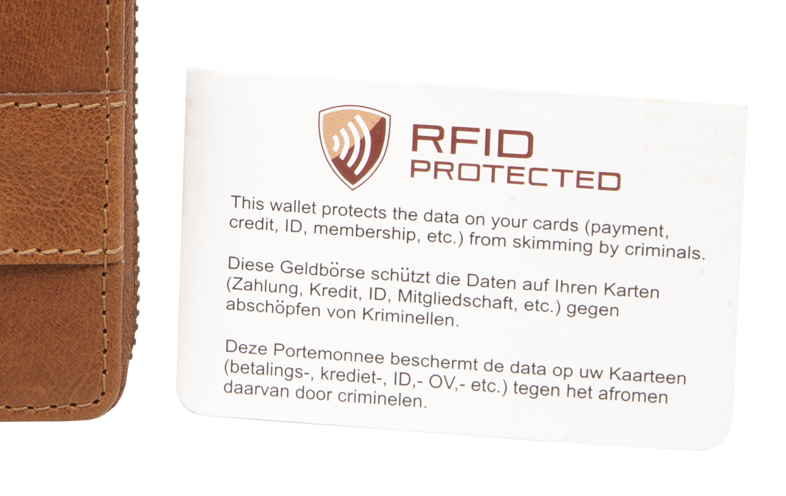 Spikes & Sparrow Portemonnee RFID echt leder