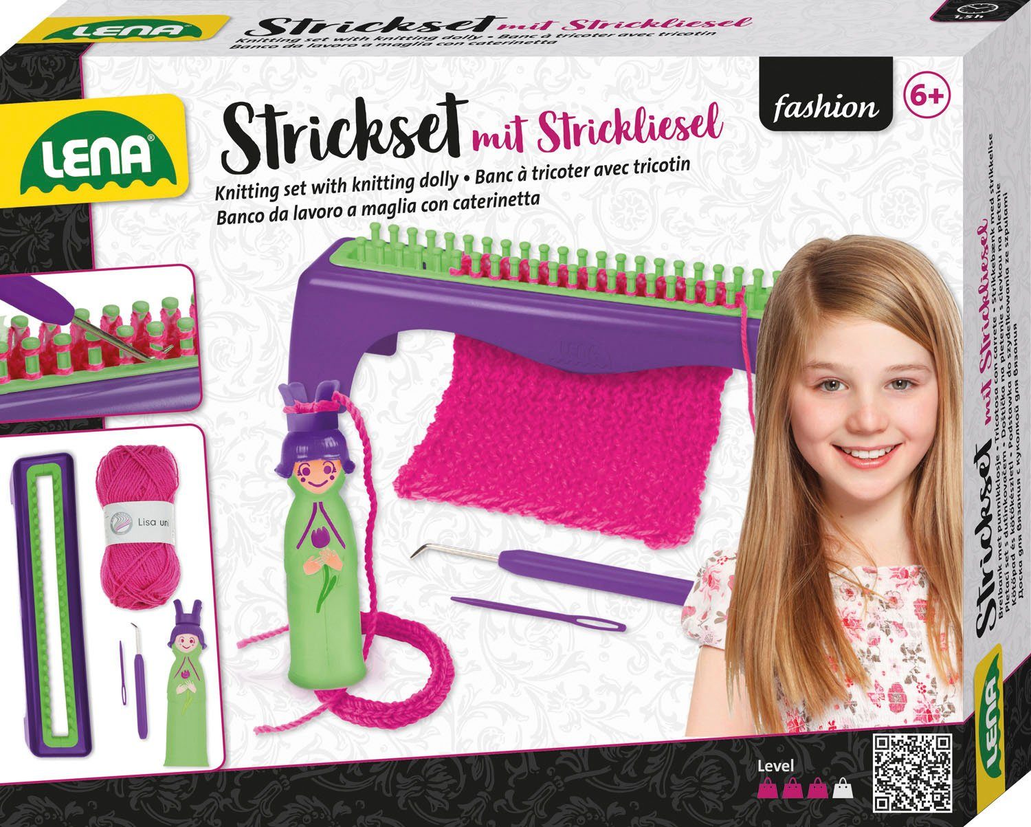 Lena® Knutselset Gebreide set met punnikpopje