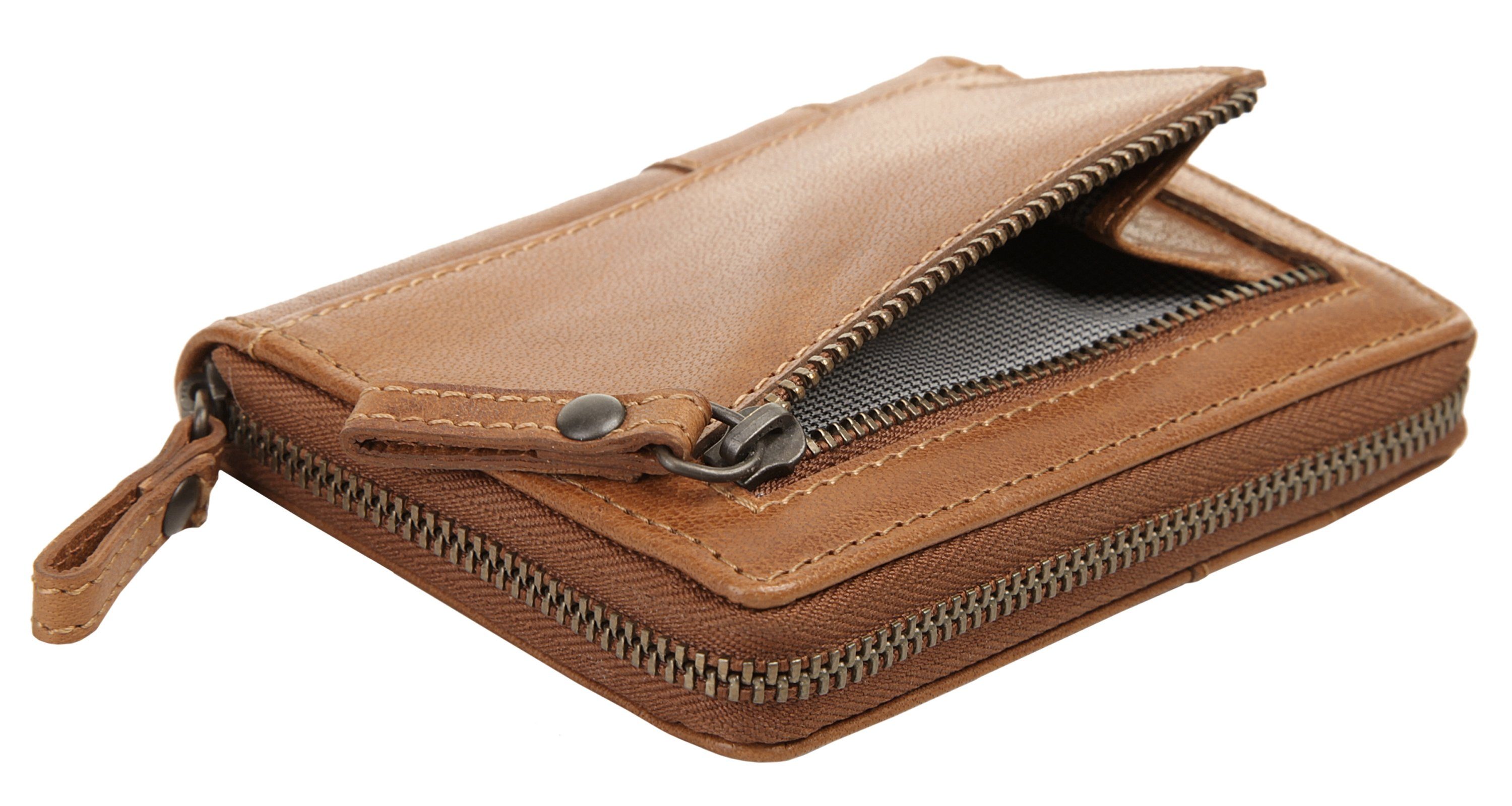 Spikes & Sparrow Portemonnee RFID echt leder