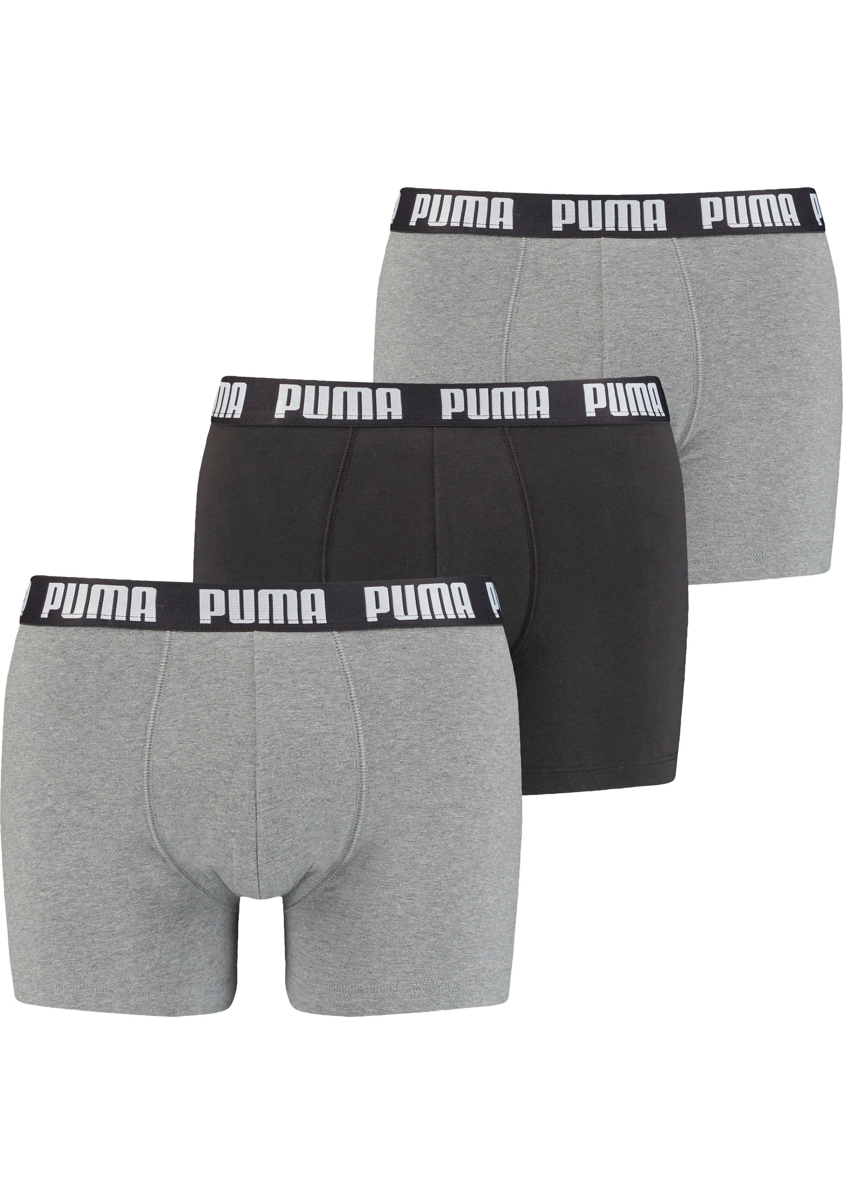 PUMA Boxershort PUMA MEN EVERYDAY BOXERS 3P (Set van 3) heren boxershorts maat L grijs