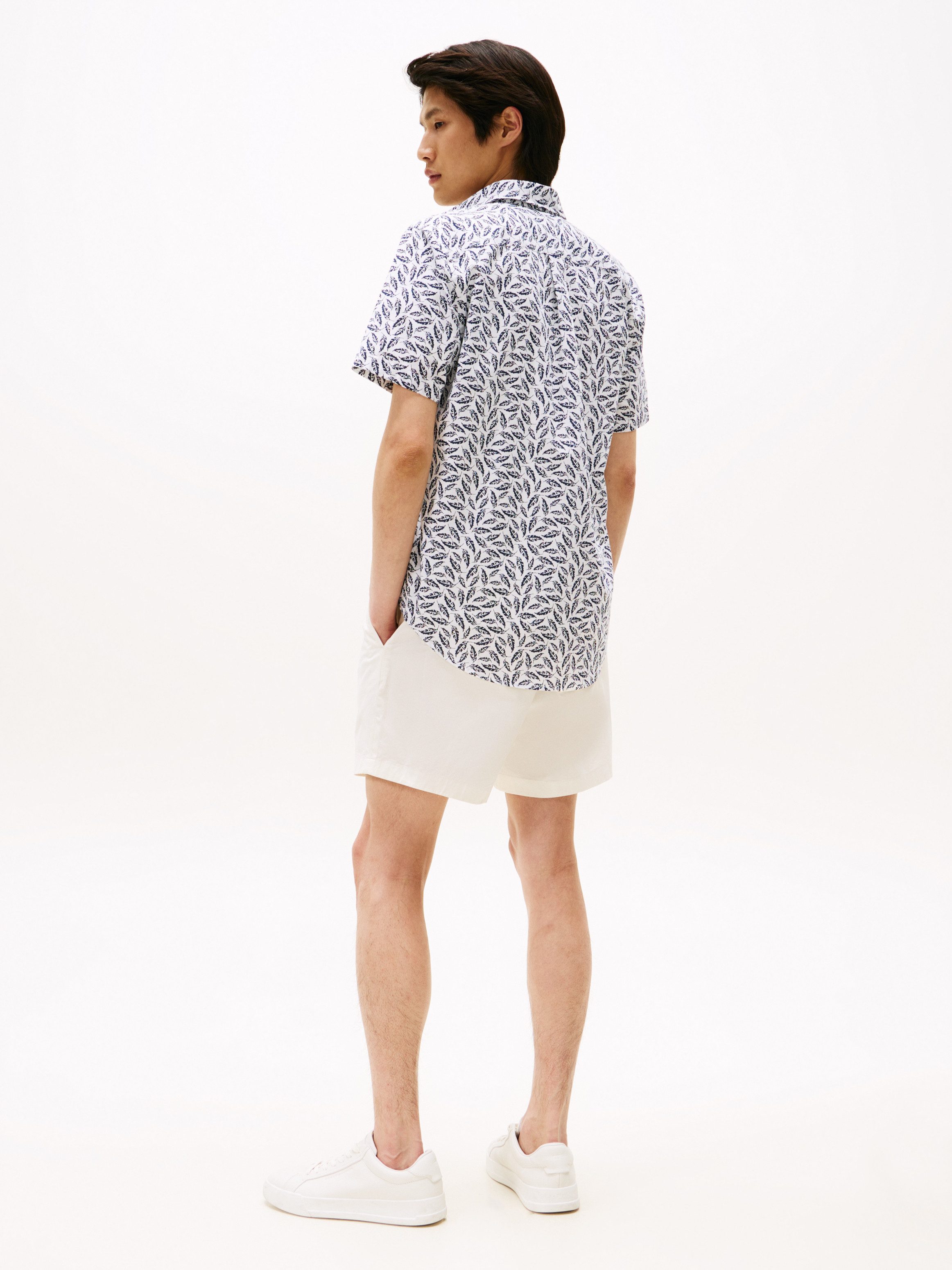 Tommy Hilfiger Overhemd met korte mouwen LINEN BLEND PRINT S/S RF SHIRT modieuze print, met linnen aandeel