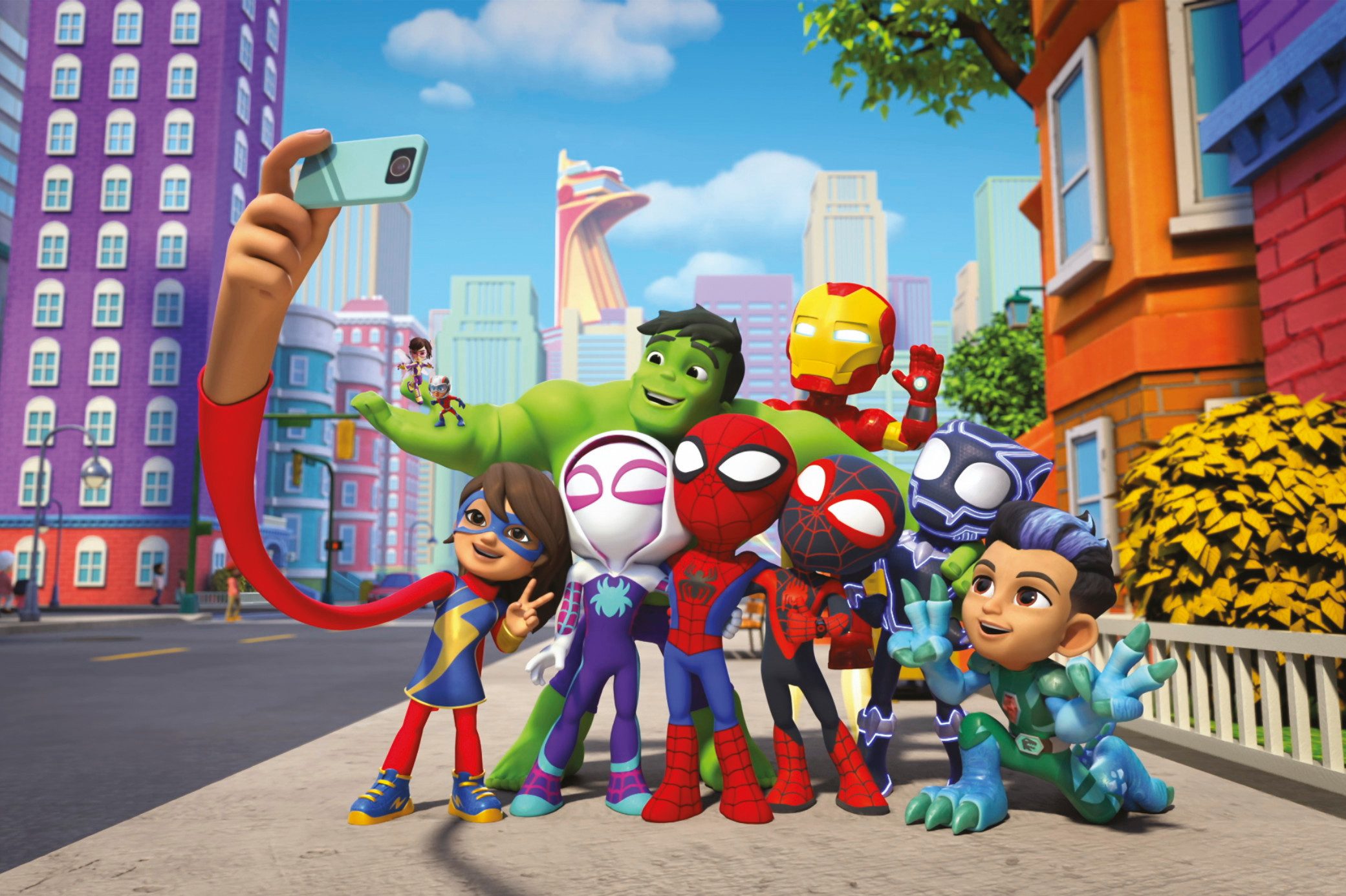 Komar Artprint op linnen Spidey and His Amazing Friends Selfie - Größe 60 x 40 cm (1 stuk)