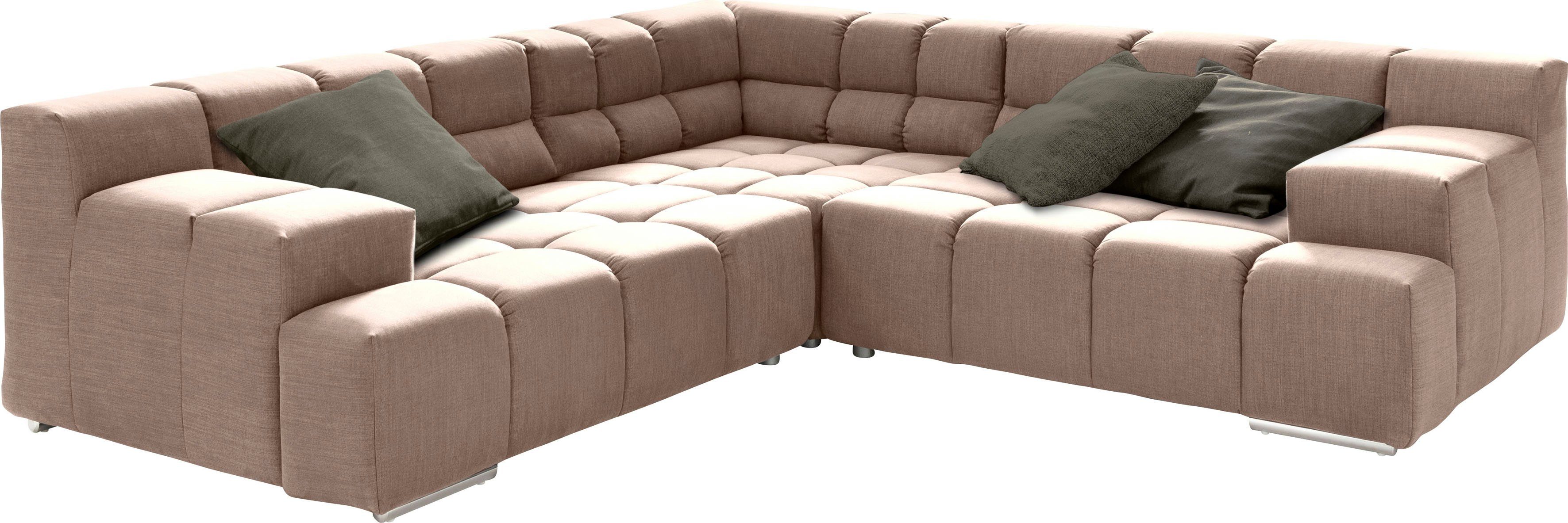 designwerk Hoekbank Temple L-vorm, geweldig ontwerpsofa met zitdiepteverstelling voor meer zitcomfort, gelijkbenig