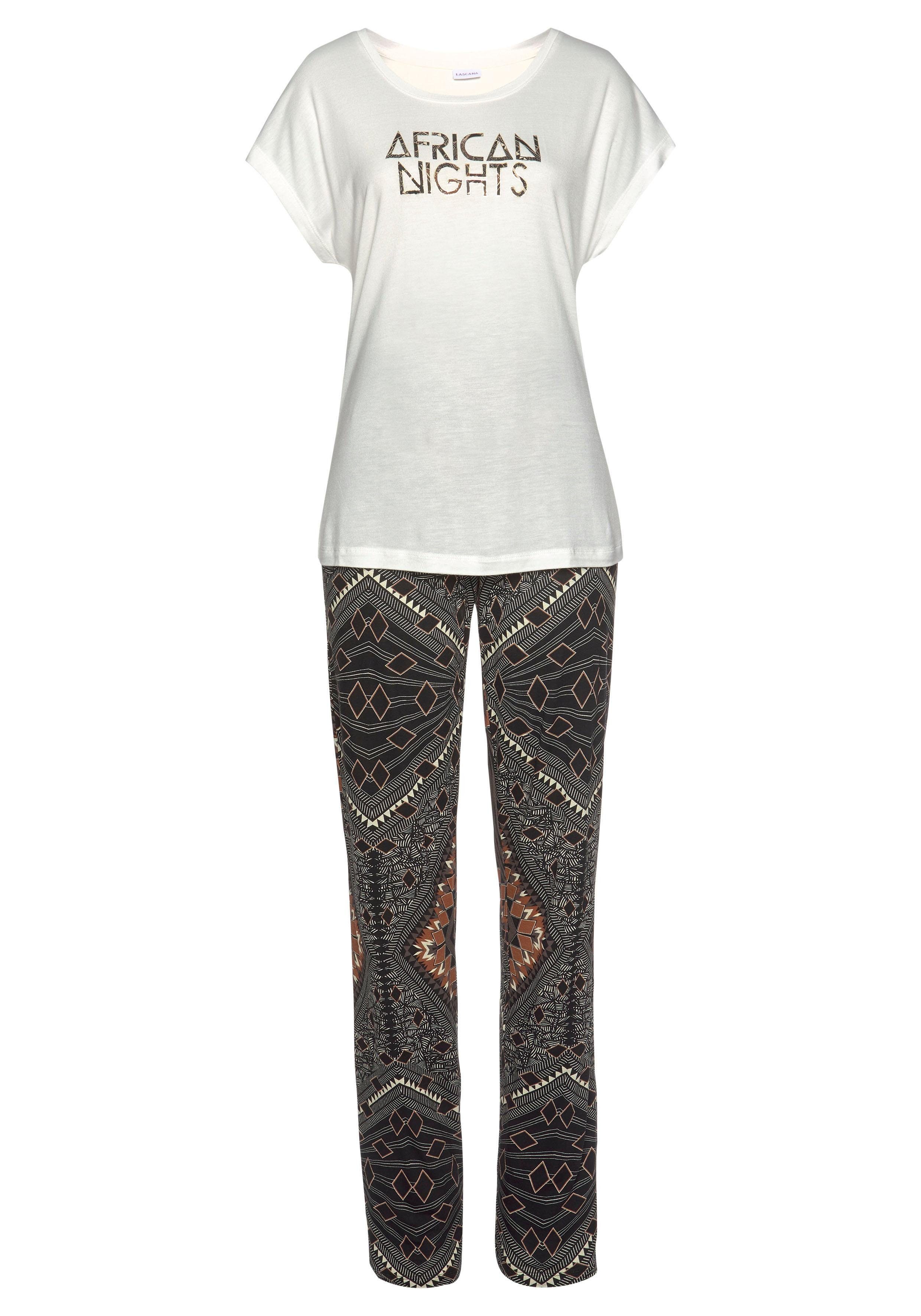 Lascana Pyjama in etno-design (2-delig, 1 stuk)