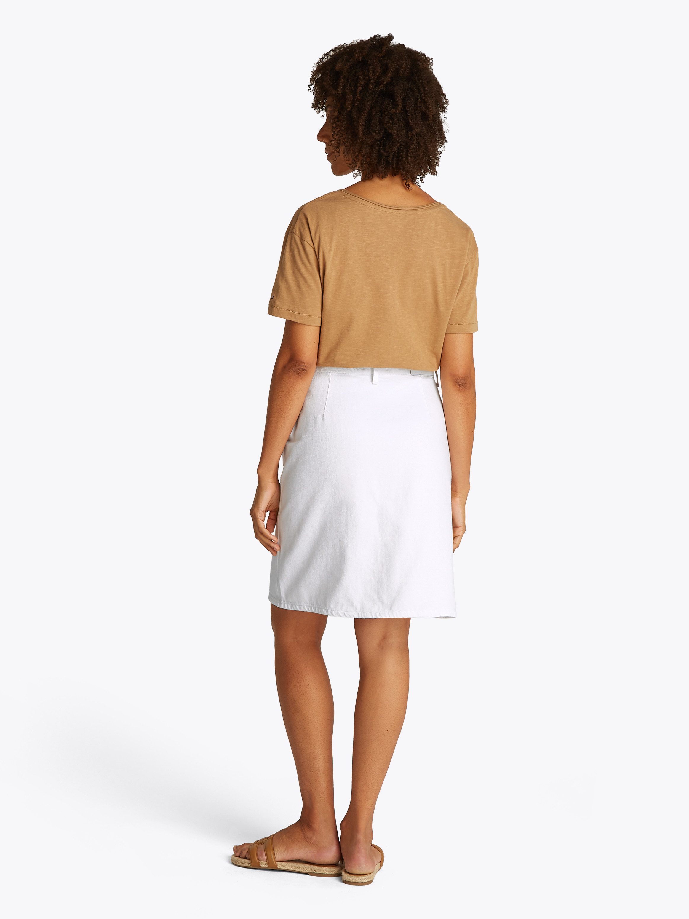 Tommy Hilfiger Jeans rok DNM KNEE STRAIGHT SKIRT RW WHITE