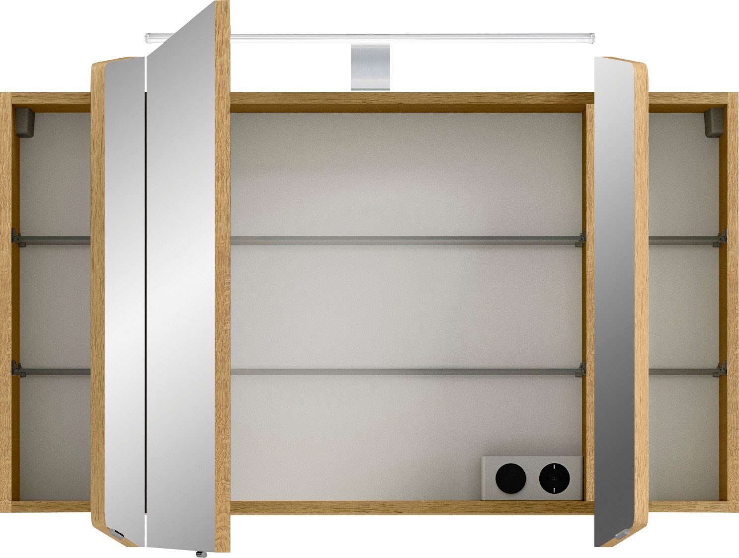 Saphir Badkamerset Cassca sprint 4-delig mineraalmarmeren wastafel met led-spiegelkast (5-delig)