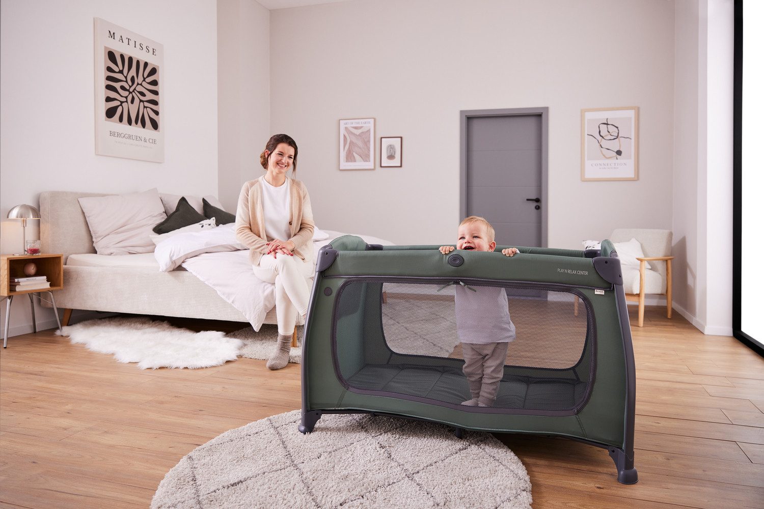 Hauck Baby-campingbed Play N Relax Center, dark blue inclusief newborn-inzet, verschoonruimte, uitgang, wielen