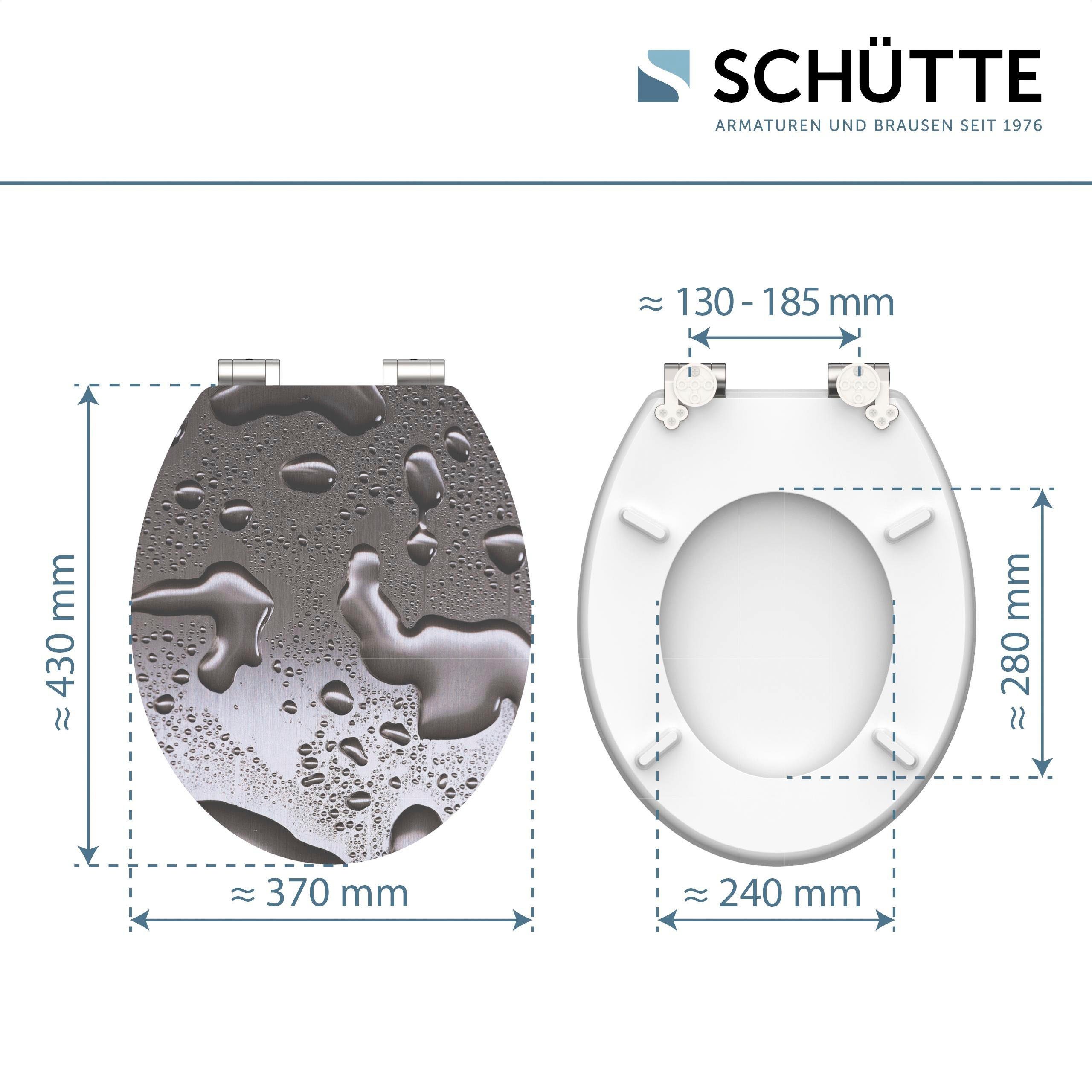 Schütte Toiletzitting Grey steel High gloss met houten mdf-kern, met softclosemechanisme
