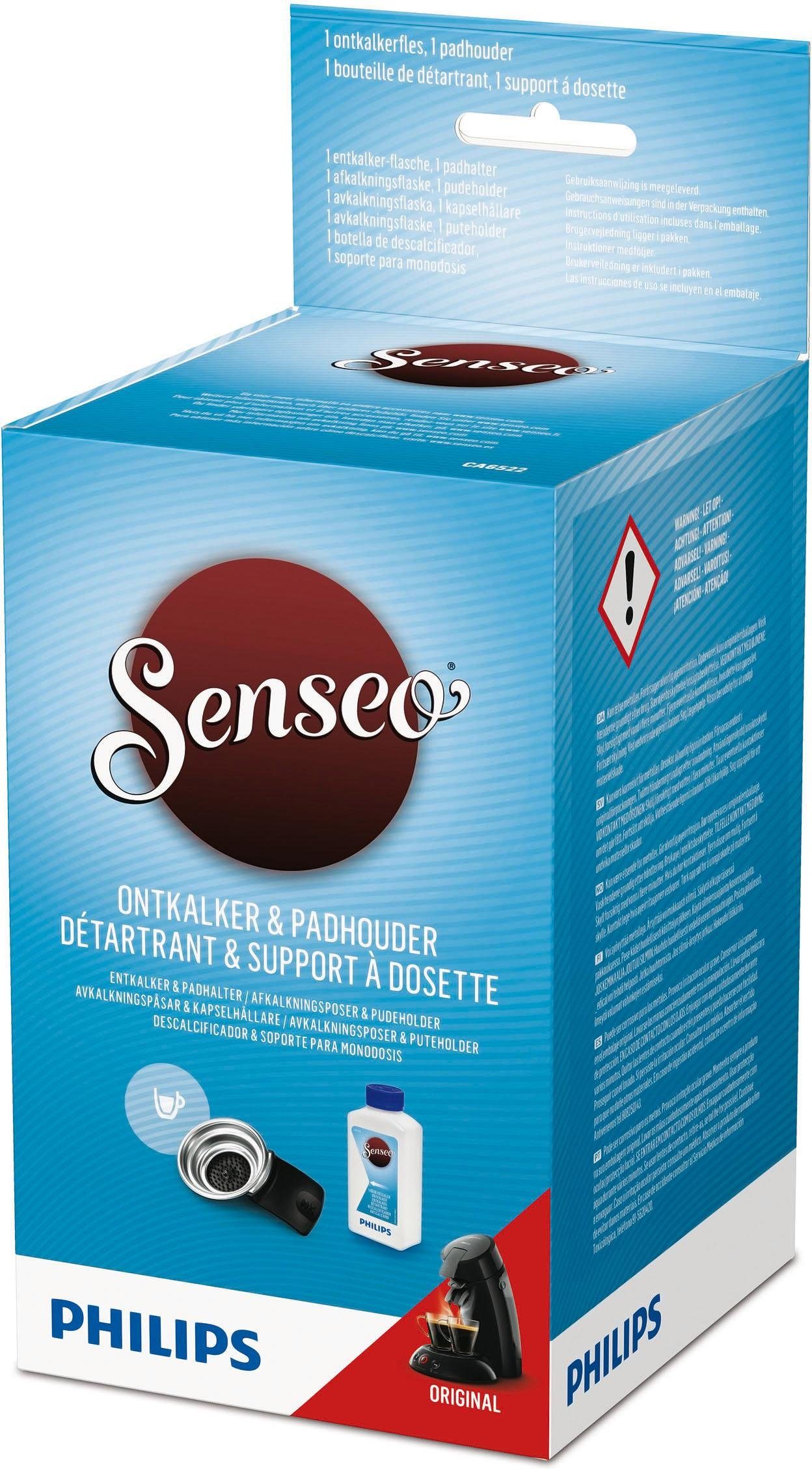 Senseo Onderhoudsset Original CA6522/01, voor senseo® original, 1 x vloeibare ontkalker en padhouder voor 1 kopje