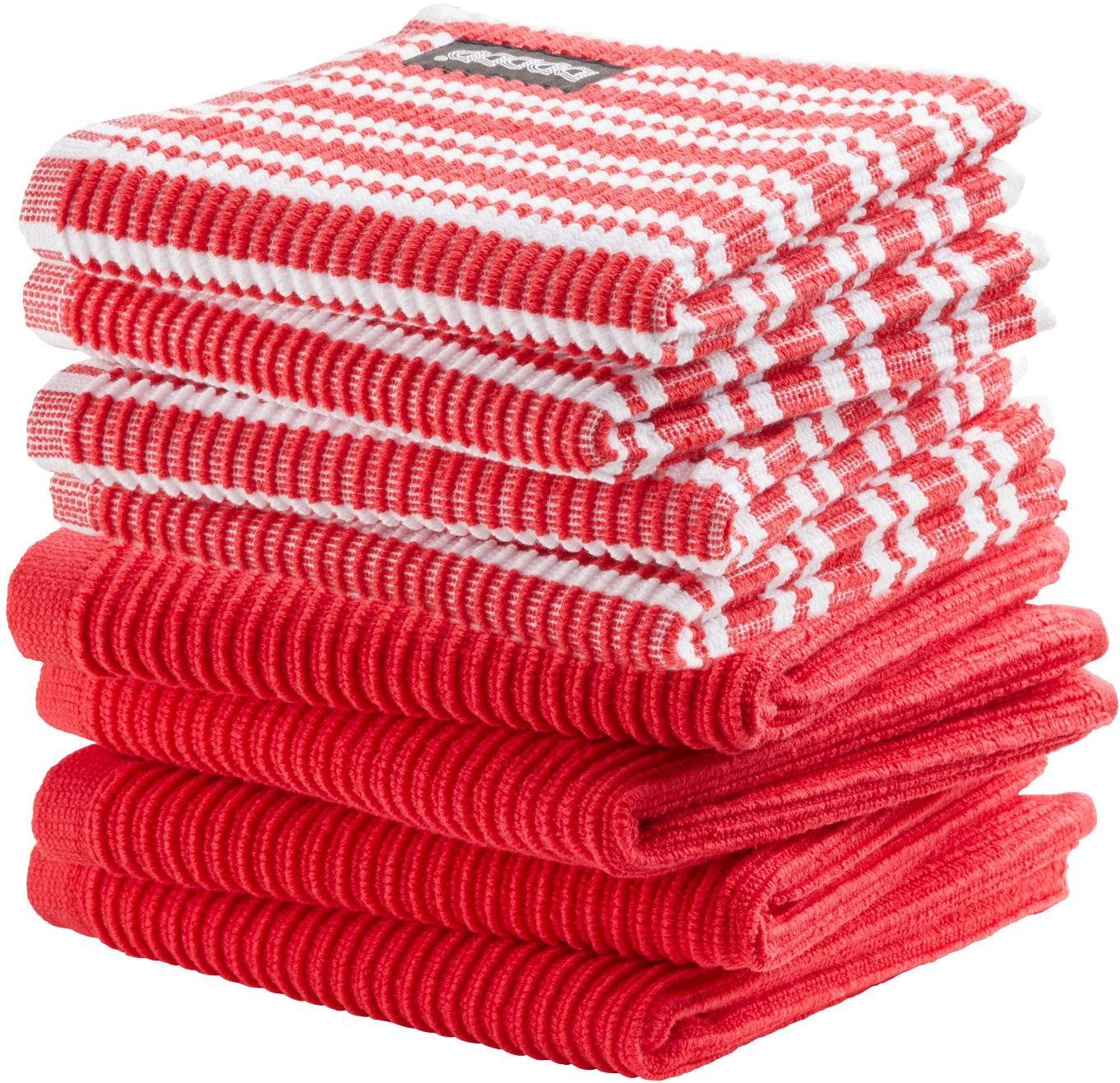 DDDDD Vaatdoek Basic-Classic Combi-set: 4 basic & 4 Classic (set, 8-delig) schoonmaakbenodigdheden rood