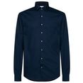 calvin klein businessoverhemd 2ply poplin stretch slim shirt unikleur blauw