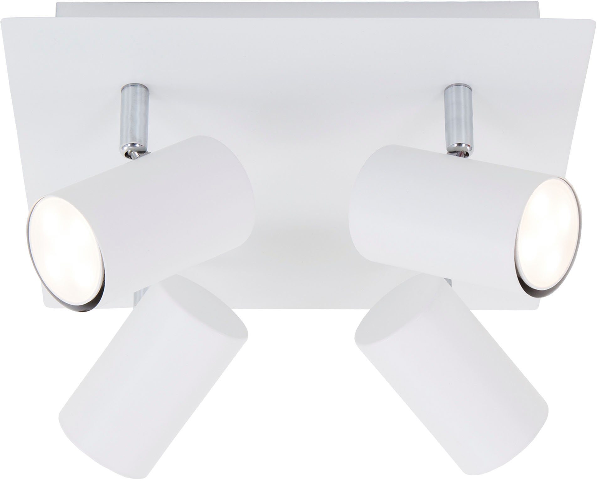 Briloner Leuchten Ledplafondspots 2857046 Run Plafondlamp, 26,5x26,5x12,3 cm, wit, max. 40W, GU10, woonkamer, gang