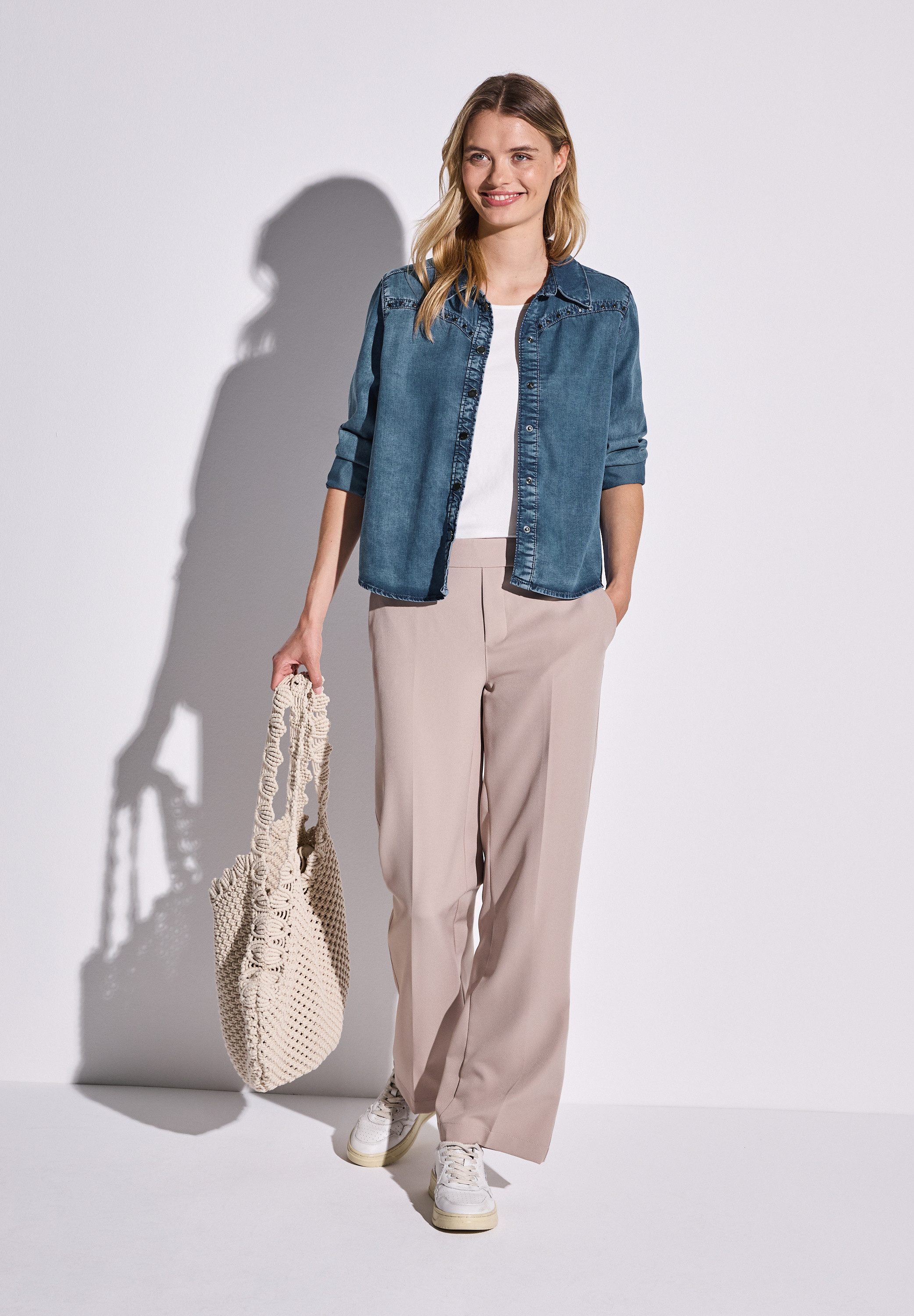 STREET ONE Jeans blouse met studs