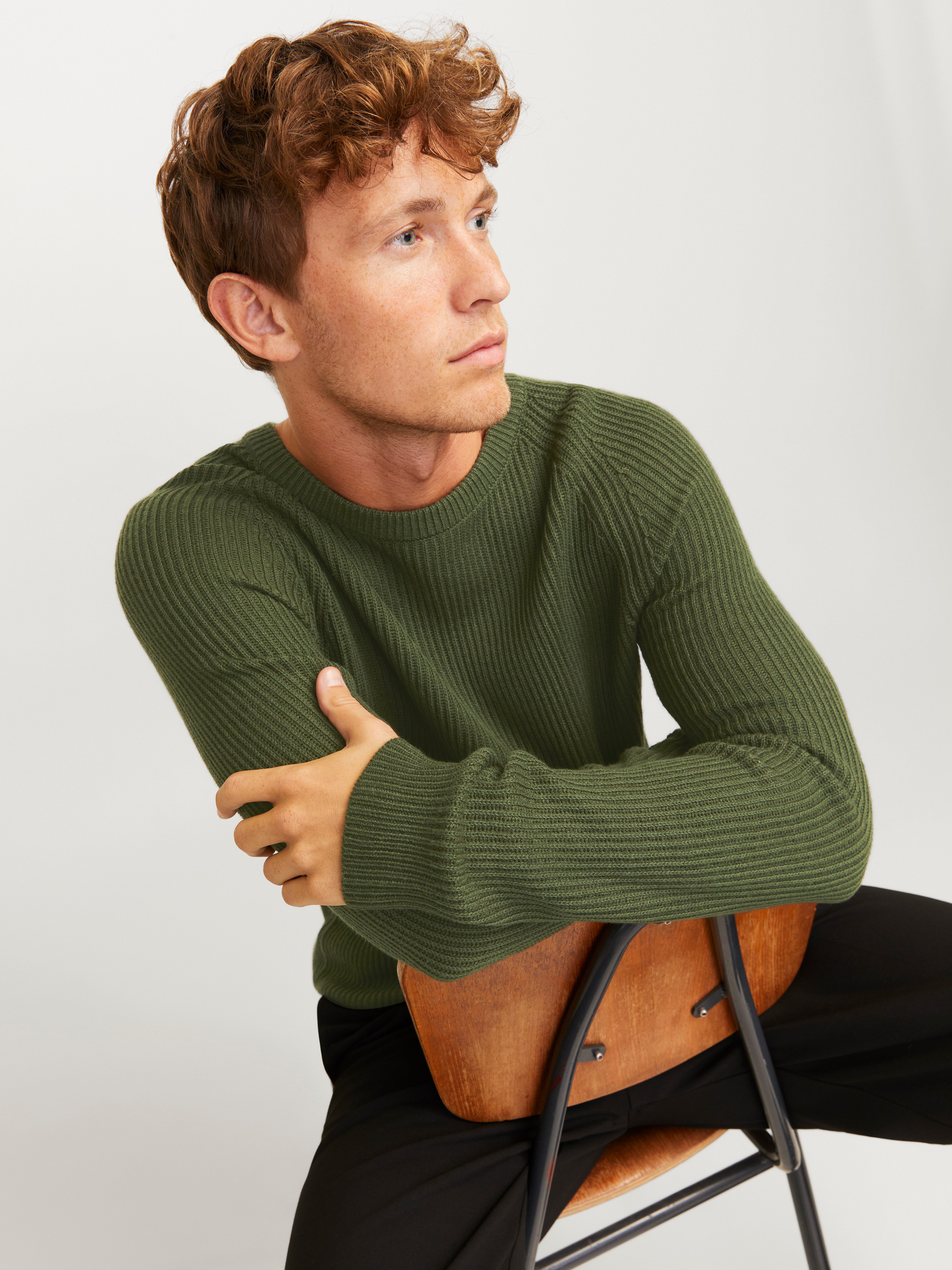 Jack & Jones Trui met ronde hals JJPANNEL KNIT CREW NECK AW24
