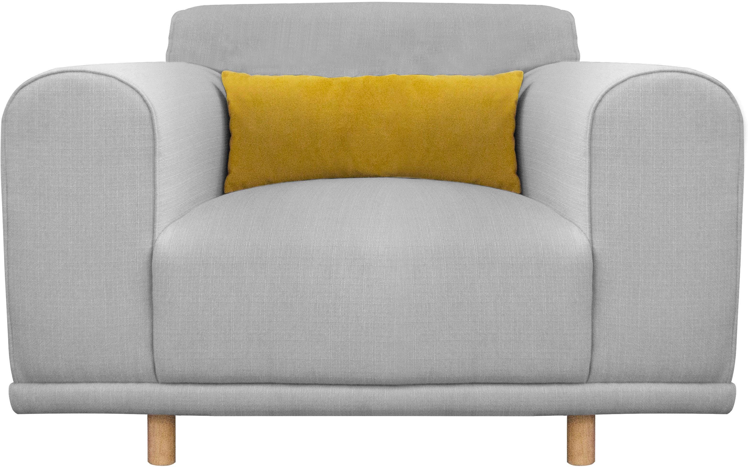andas Loveseat Maroon stoel in een scandinavisch design, met losse kussens (set)