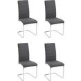 inosign vrijdragende stoel doris (set van 2 of set van 4) bekleding in weefstof, verchroomd metalen frame (voordeelset) grijs