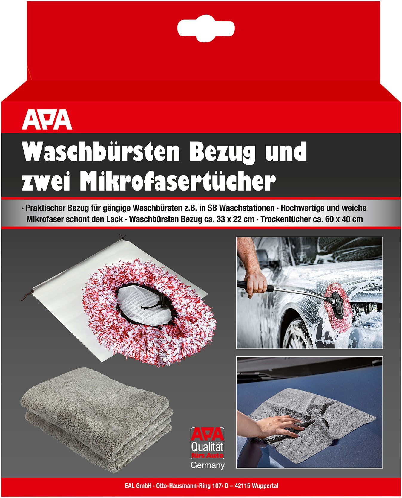 APA Microvezeldoekje Wassen borstelhoezen en microvezeldoeken (set, 3 stuks)