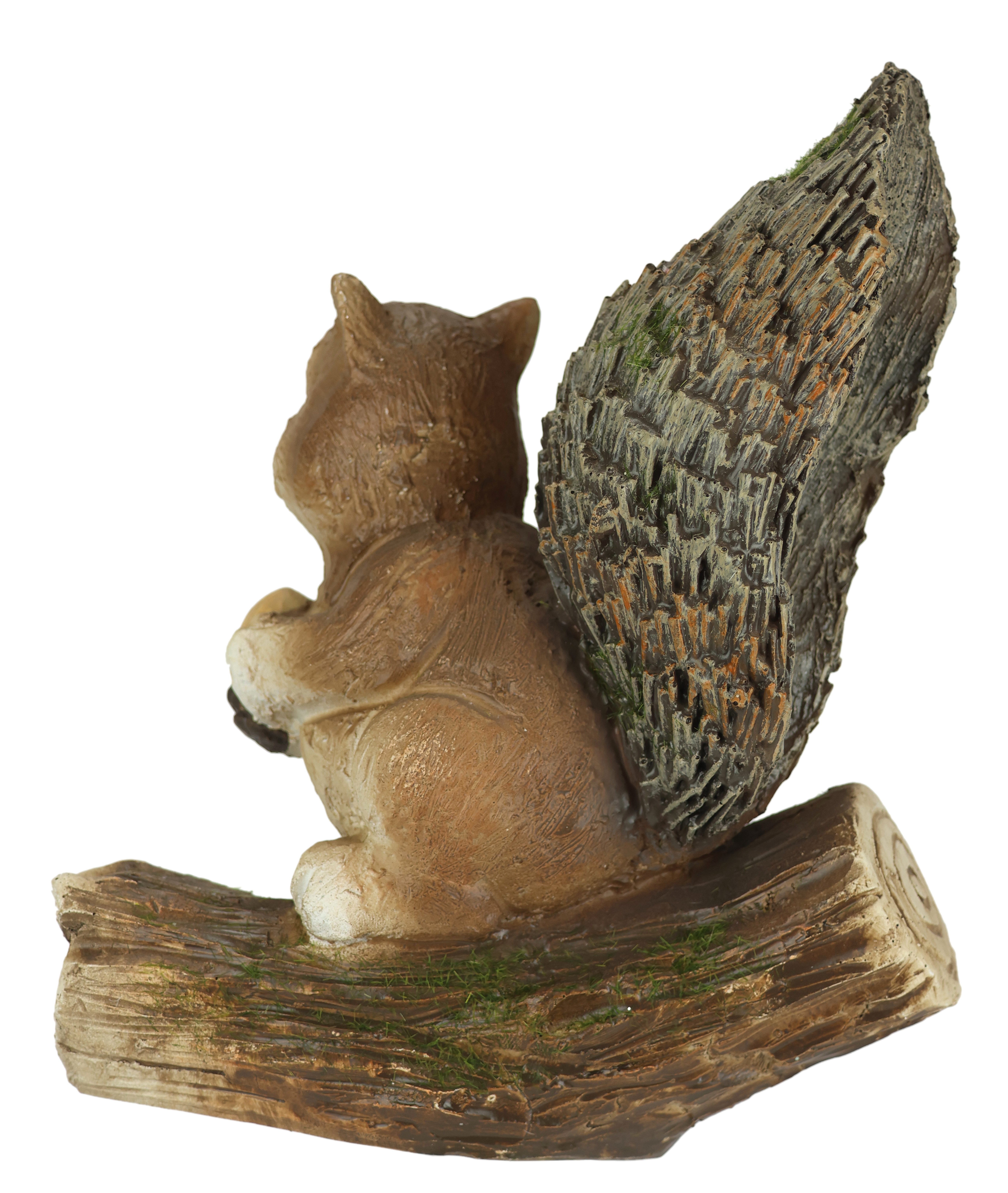 I.GE.A. Decoratief figuur Eekhoorn op boomstam Dierfiguur tuin decoratie herfstdecoratie winterdecoratie standbeeld dierfiguur sculptuur (1 stuk)