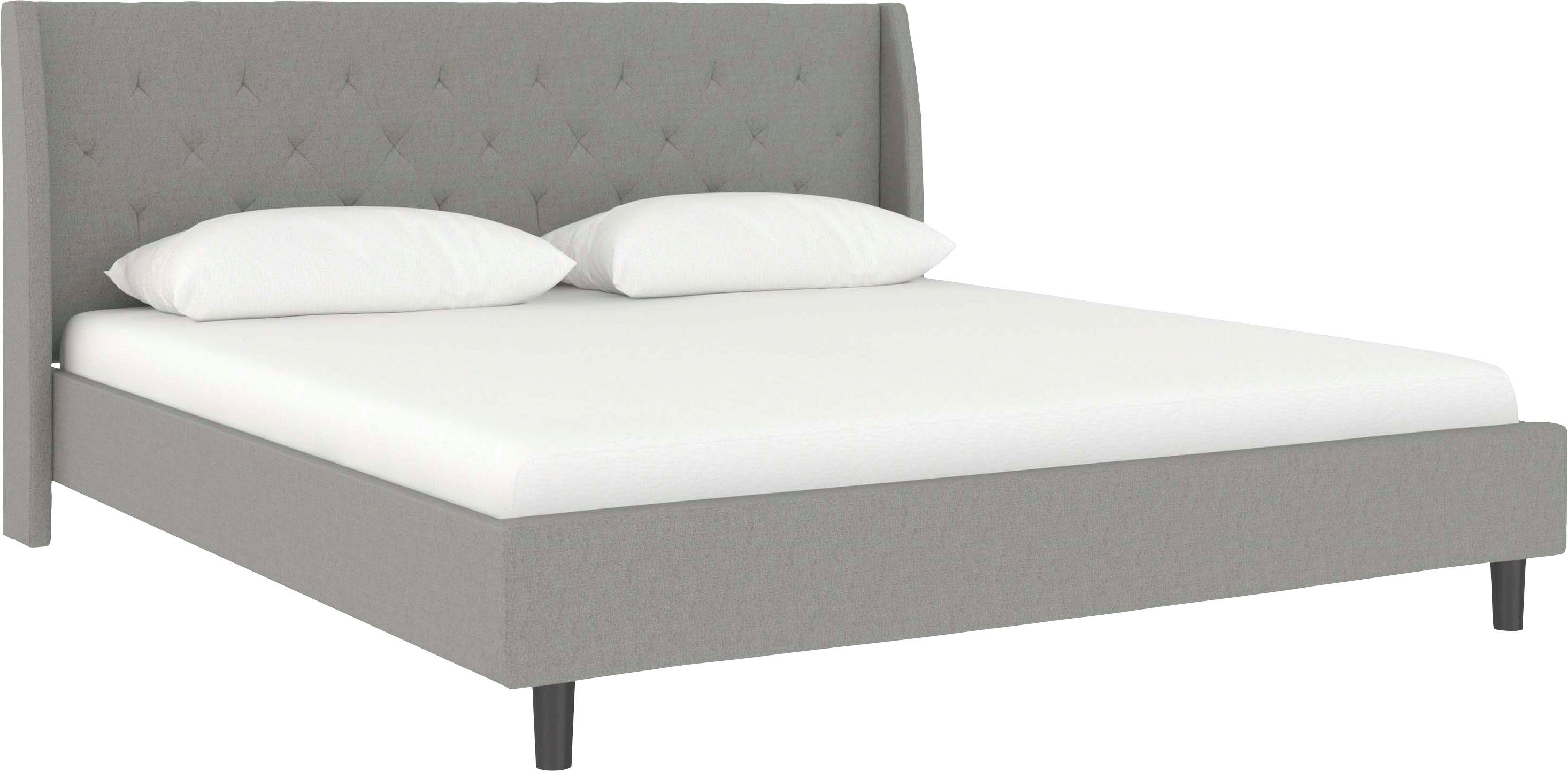 Home affaire Gestoffeerd bed Kempton met ruitencapitonnage, zacht verdikt, ligoppervlak 140x200 of 180x200 cm (1-delig)