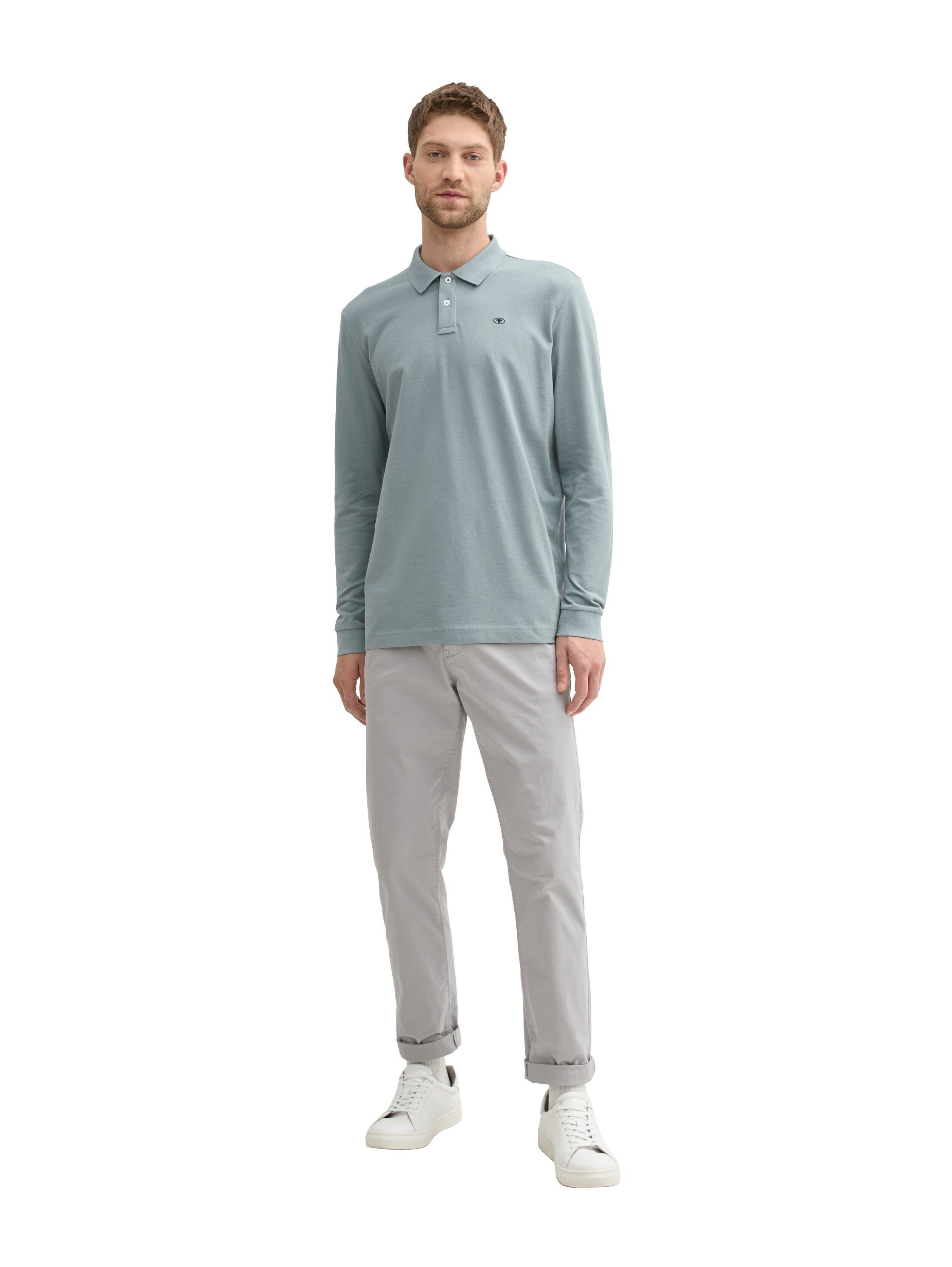 Tom Tailor Poloshirt met lange mouwen met logoborduursel