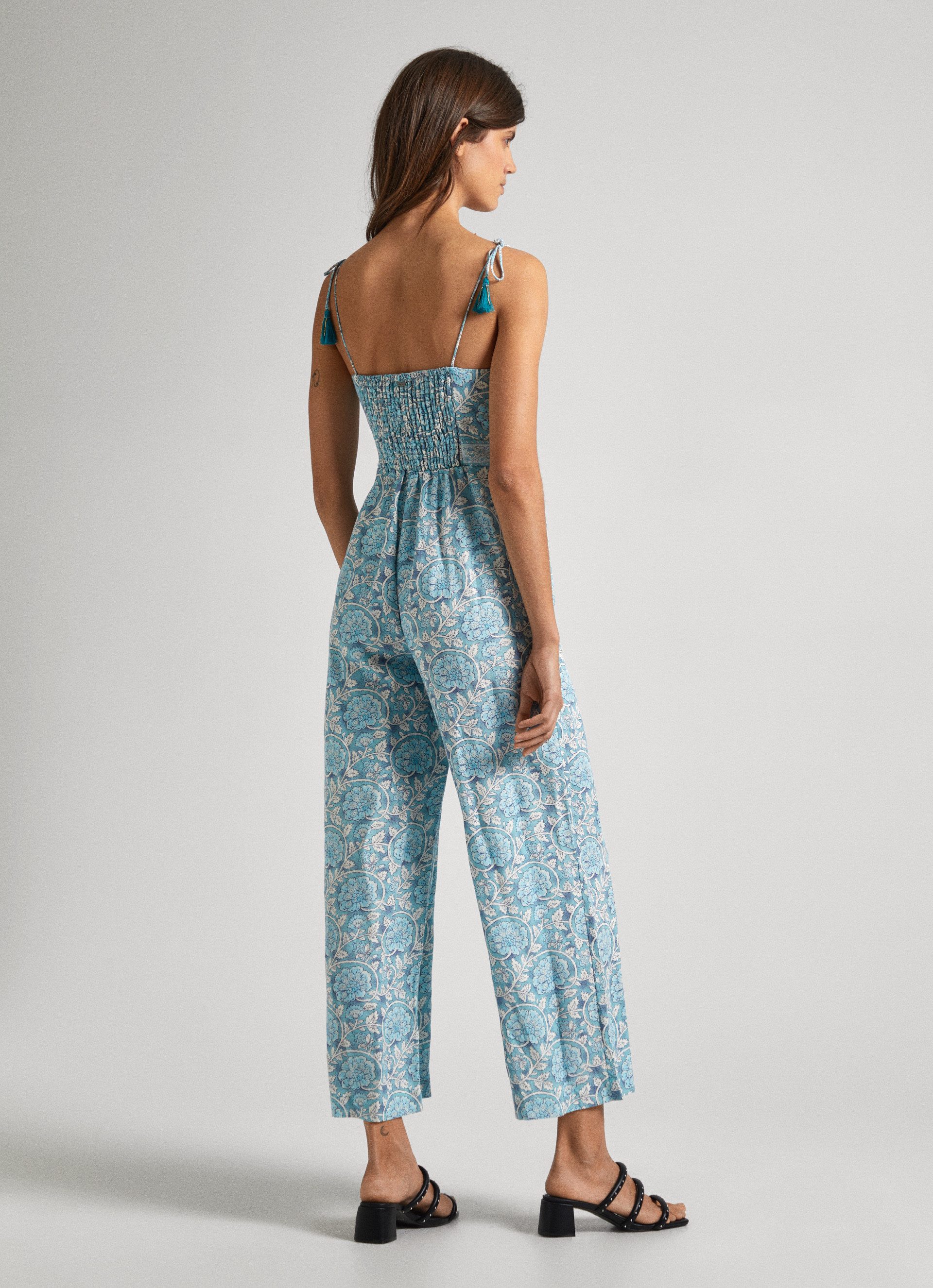 Pepe Jeans Jumpsuit MATILDE met bloemend alloverprint in zomerse kwaliteit met linnen