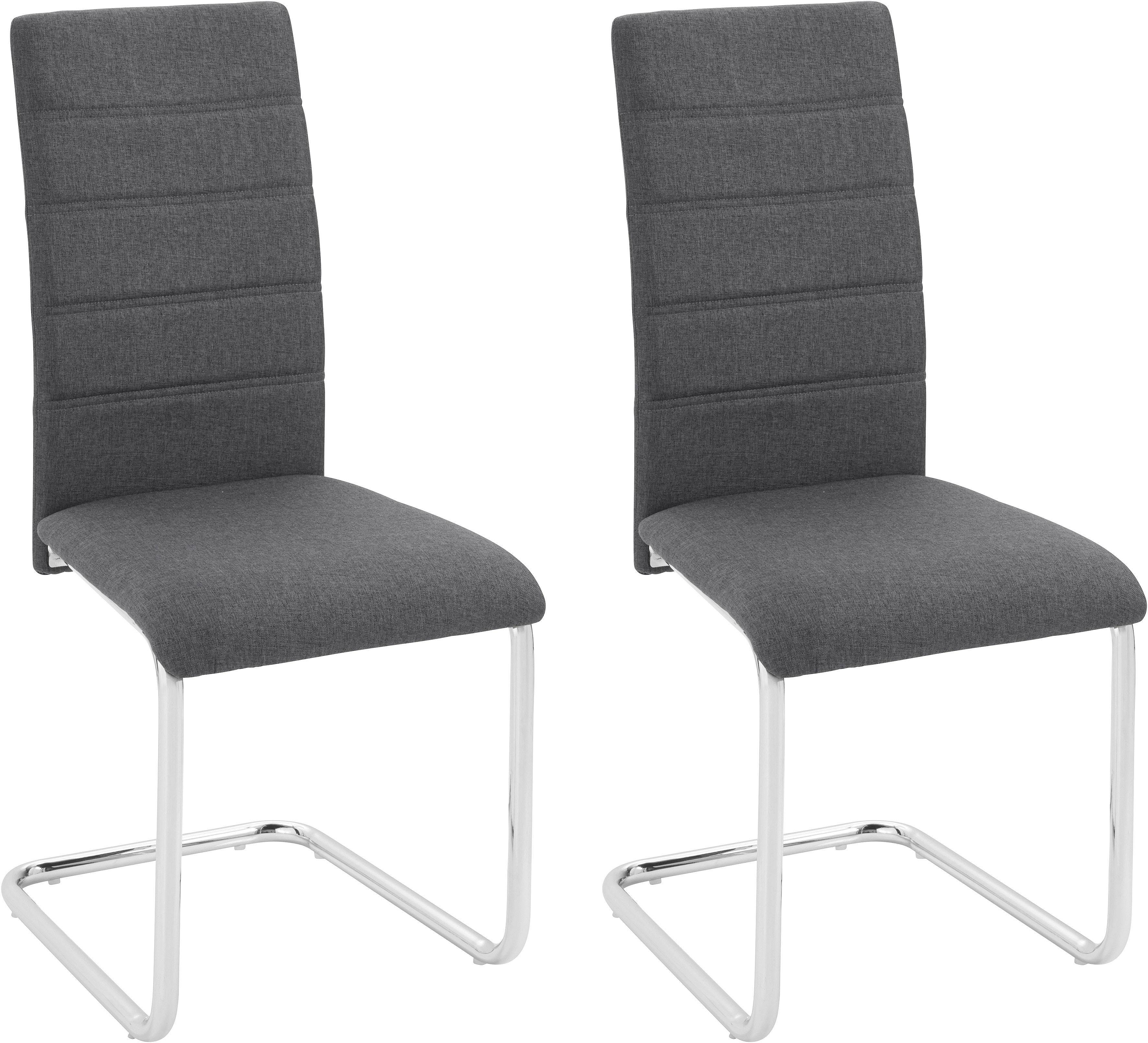 INOSIGN Vrijdragende stoel DORIS (set van 2 of set van 4) bekleding in weefstof, verchroomd metalen frame (voordeelset)
