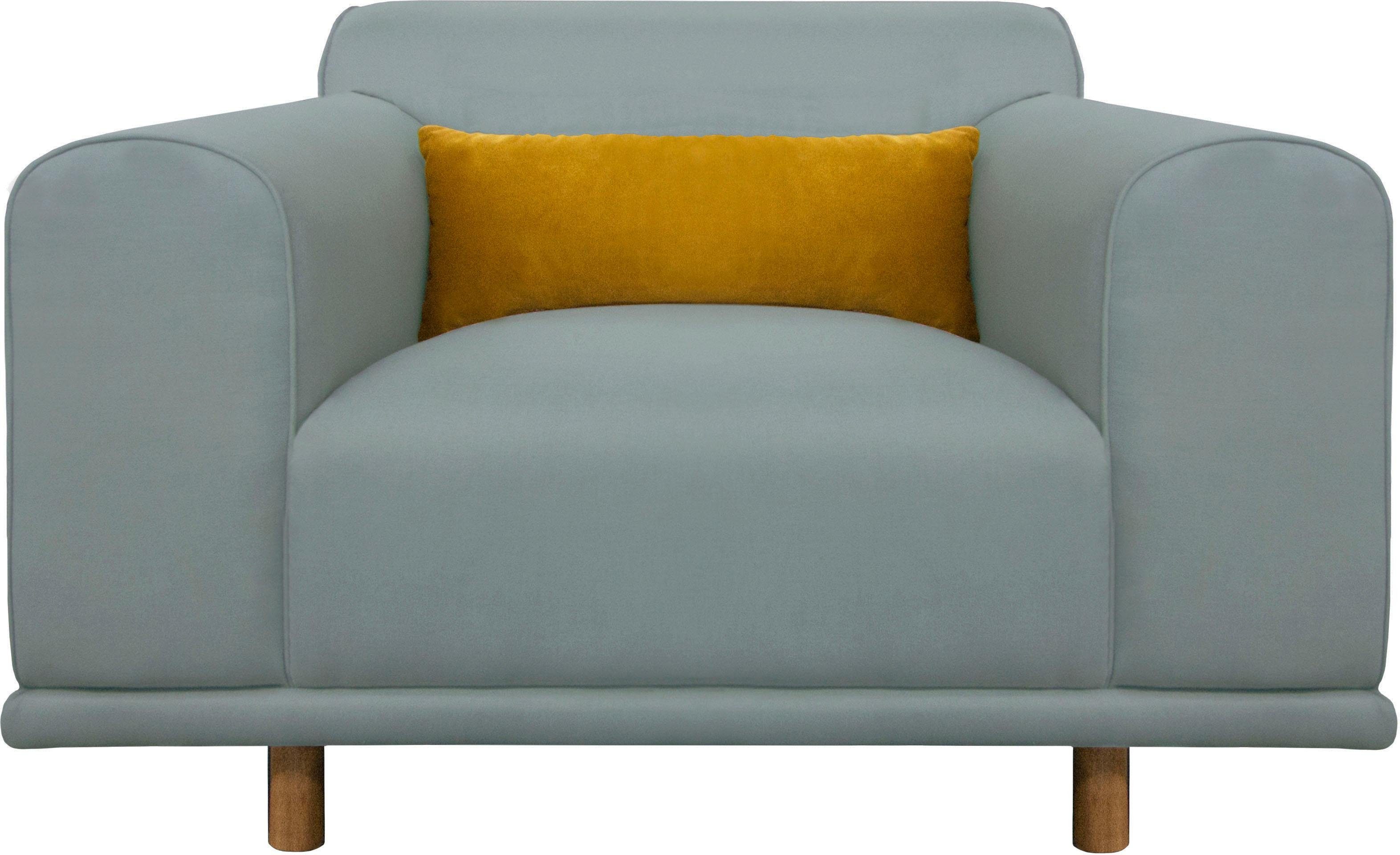 andas Loveseat Maroon stoel in een scandinavisch design, met losse kussens (set)
