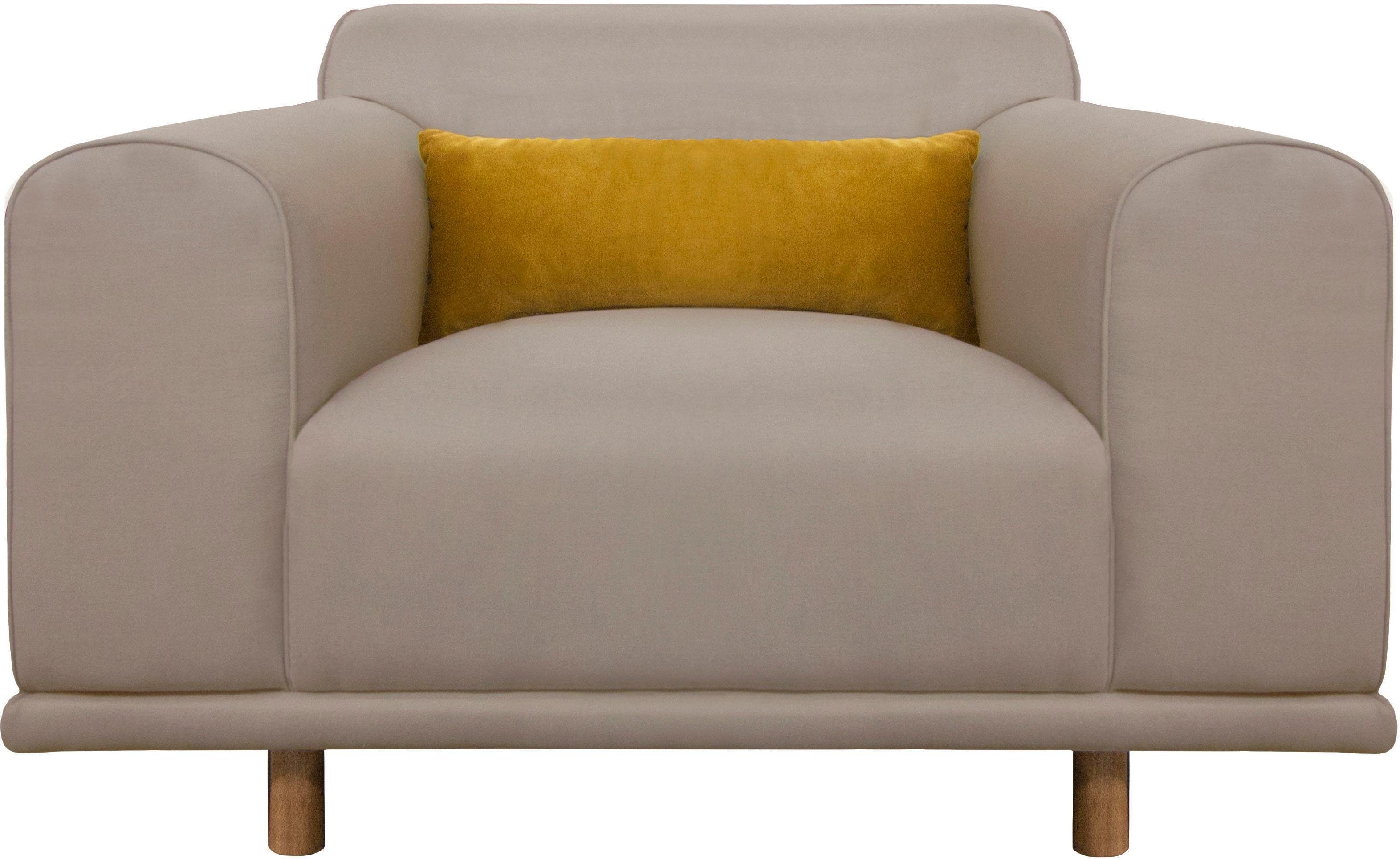andas Loveseat Maroon stoel in een scandinavisch design, met losse kussens (set)