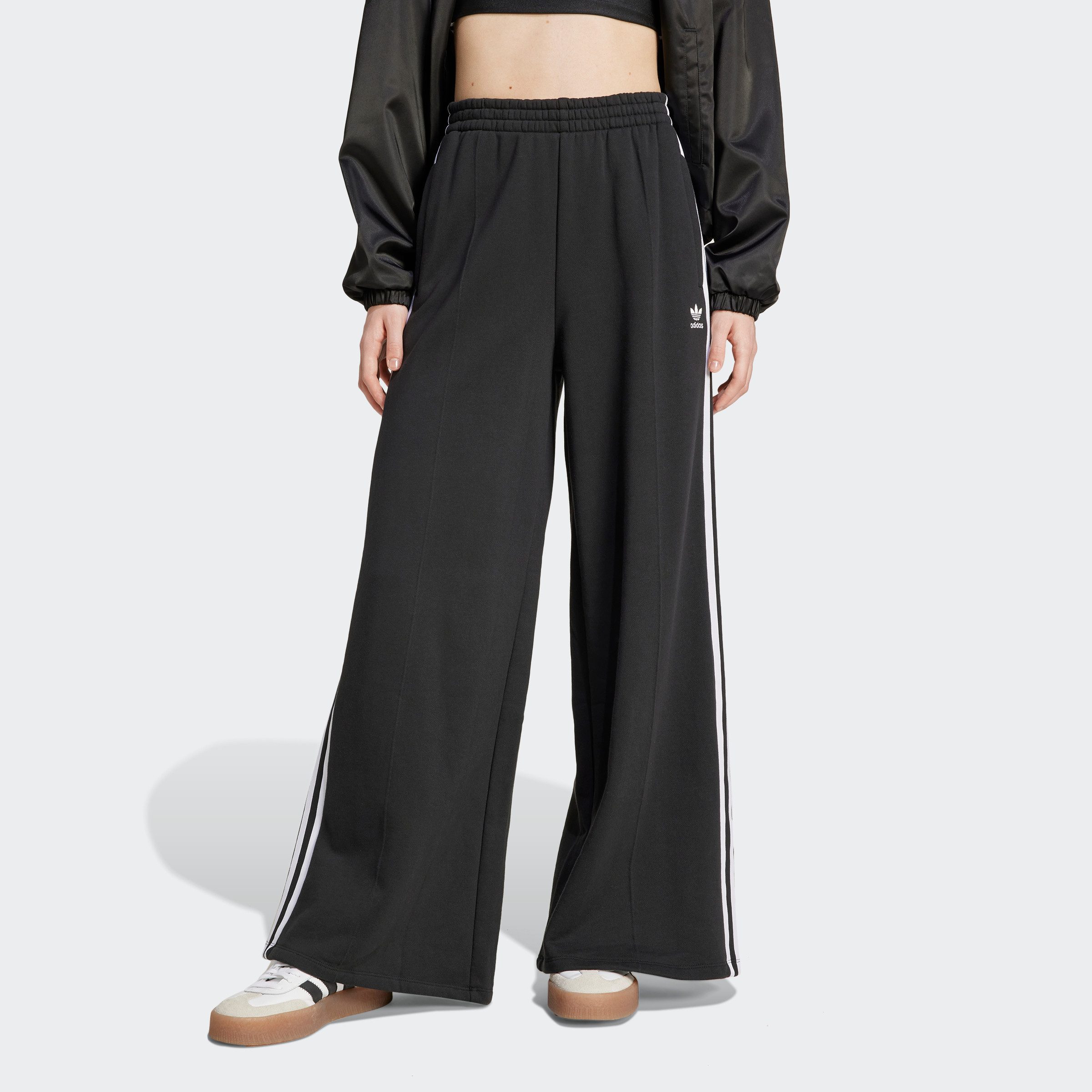 Adidas Originals 3-Stripes Wide Leg Joggers Black- Dames Black