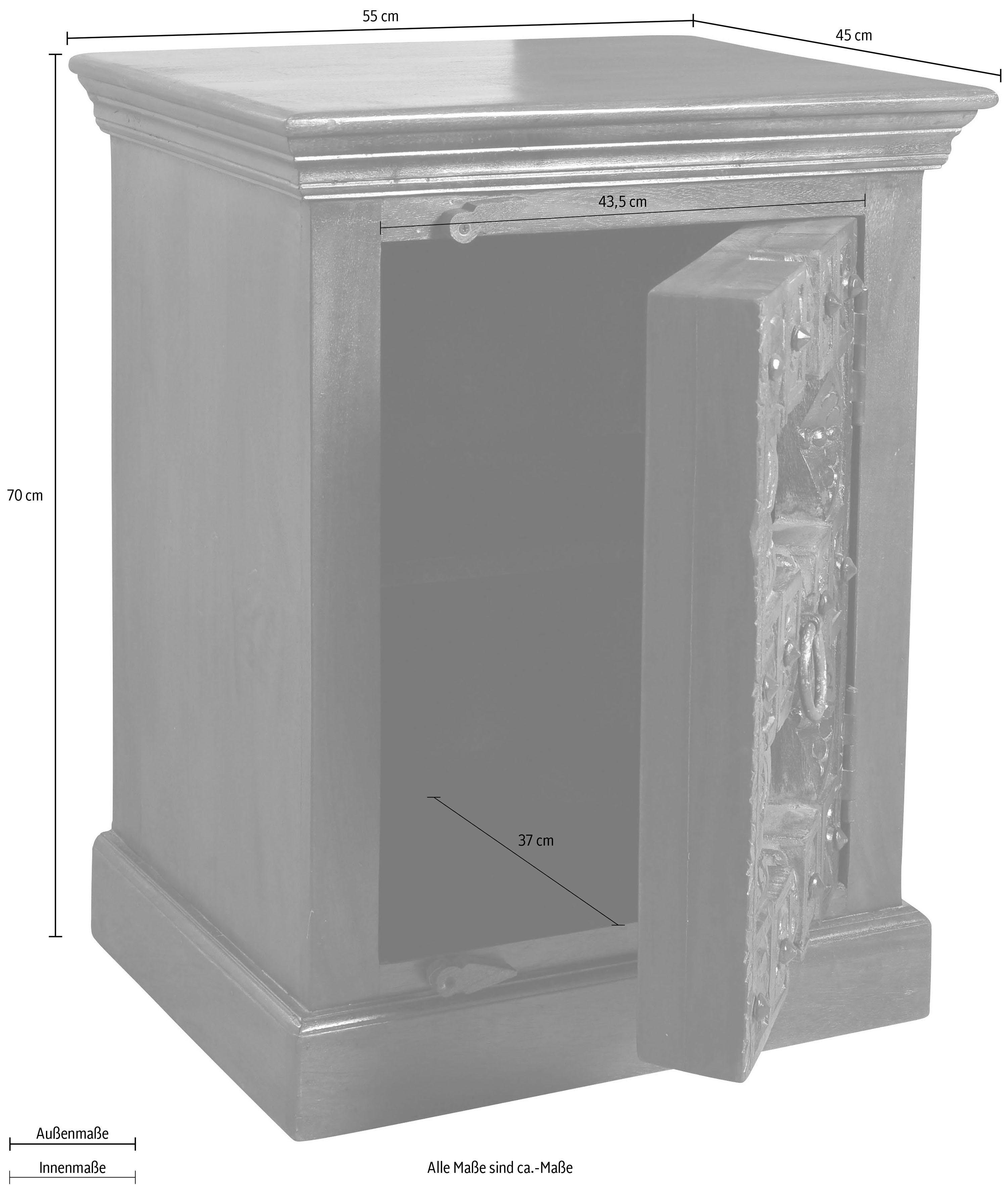 SIT Nachtkastje Almirah met decoratief metalen beslag