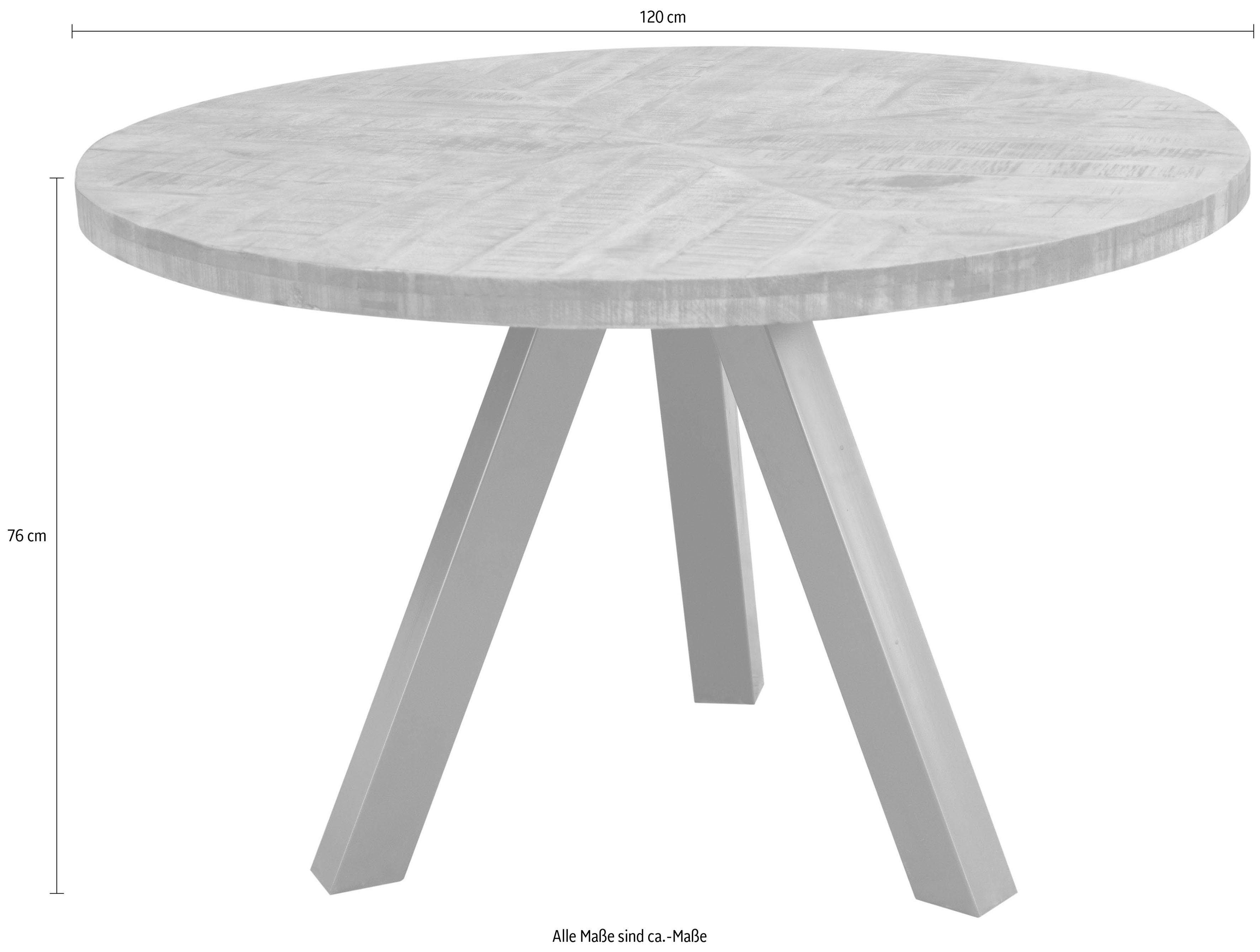 SIT Eettafel Tops&Tables met massief houten blad van mangohout, ronde tafel