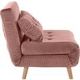 my home slaapbank met uittrekbare metalen steunpoten, slaapfauteuil in 2 afm. te bestellen, modern logeerbed roze