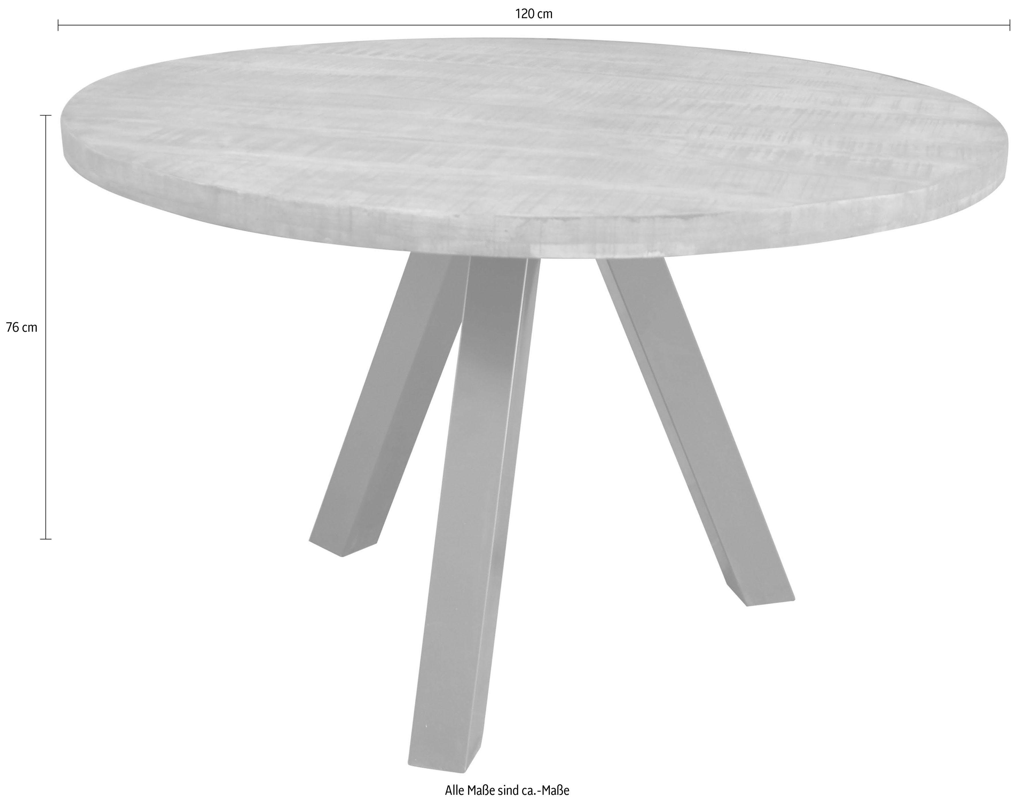 SIT Eettafel Tops&Tables met massief houten blad van mangohout, ronde tafel