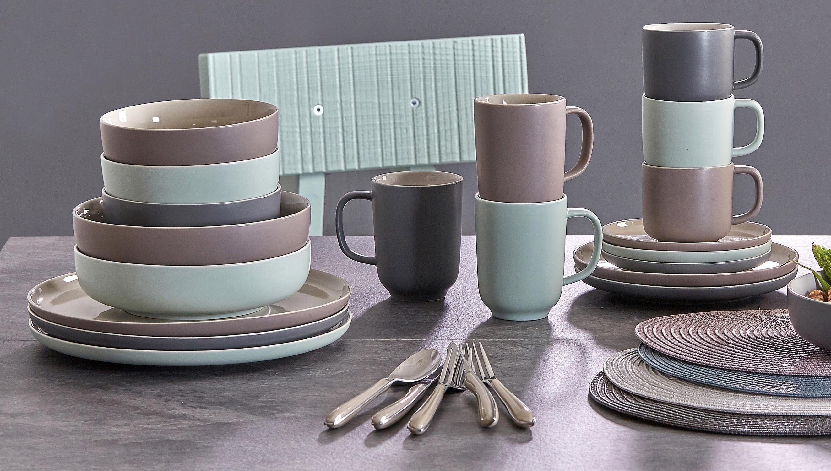 Ritzenhoff & Breker Eetservies Bordenset, Serviesset Jasper Scandinavische stijl, 8 delen, voor 4 personen (set, 8-delig)