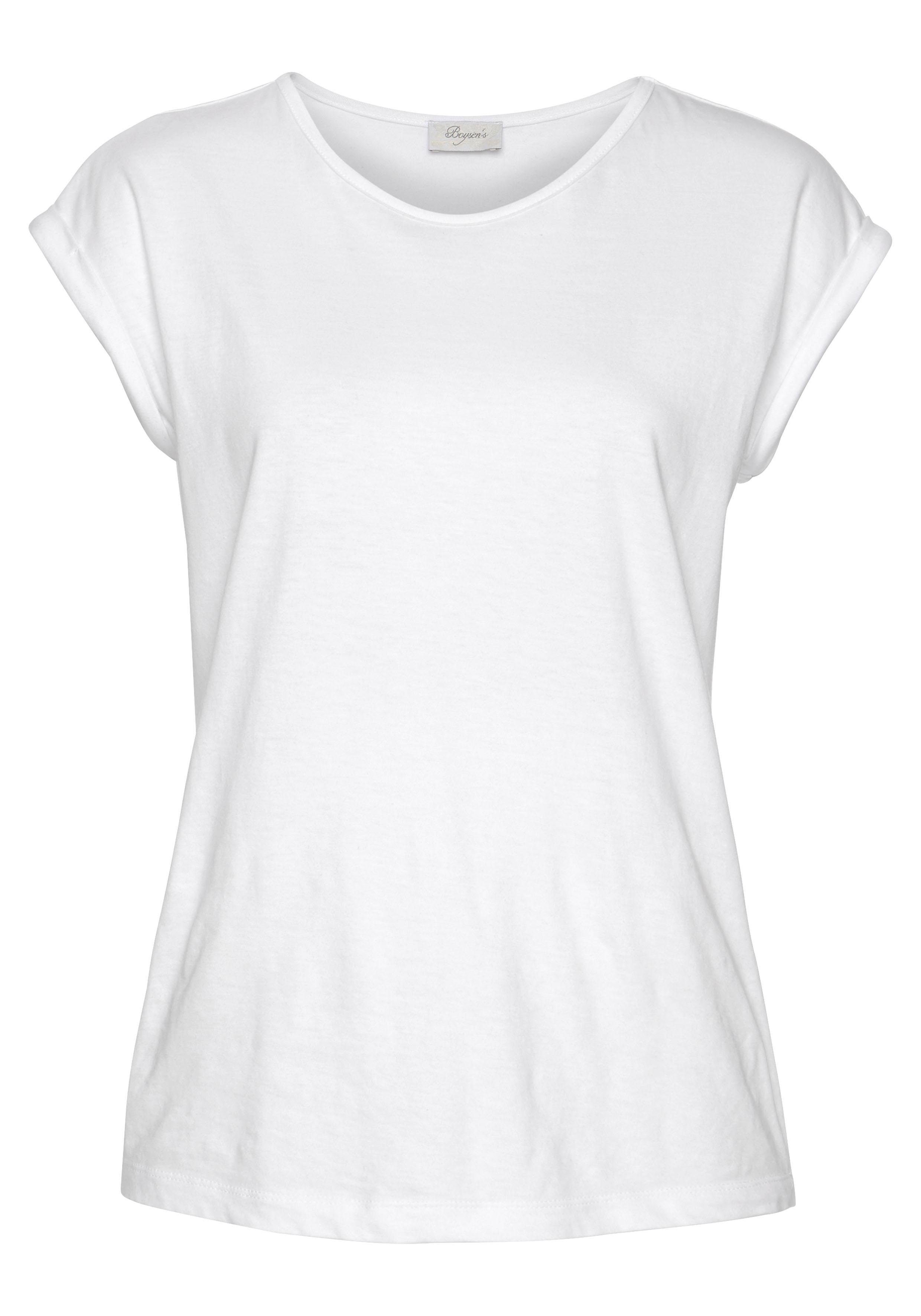Boysen's T-shirt Korte mouwen, effen, ronde hals, voor vrije tijd en dagelijks gebruik