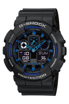 g-shock chronograaf ga-100-1a2er zwart