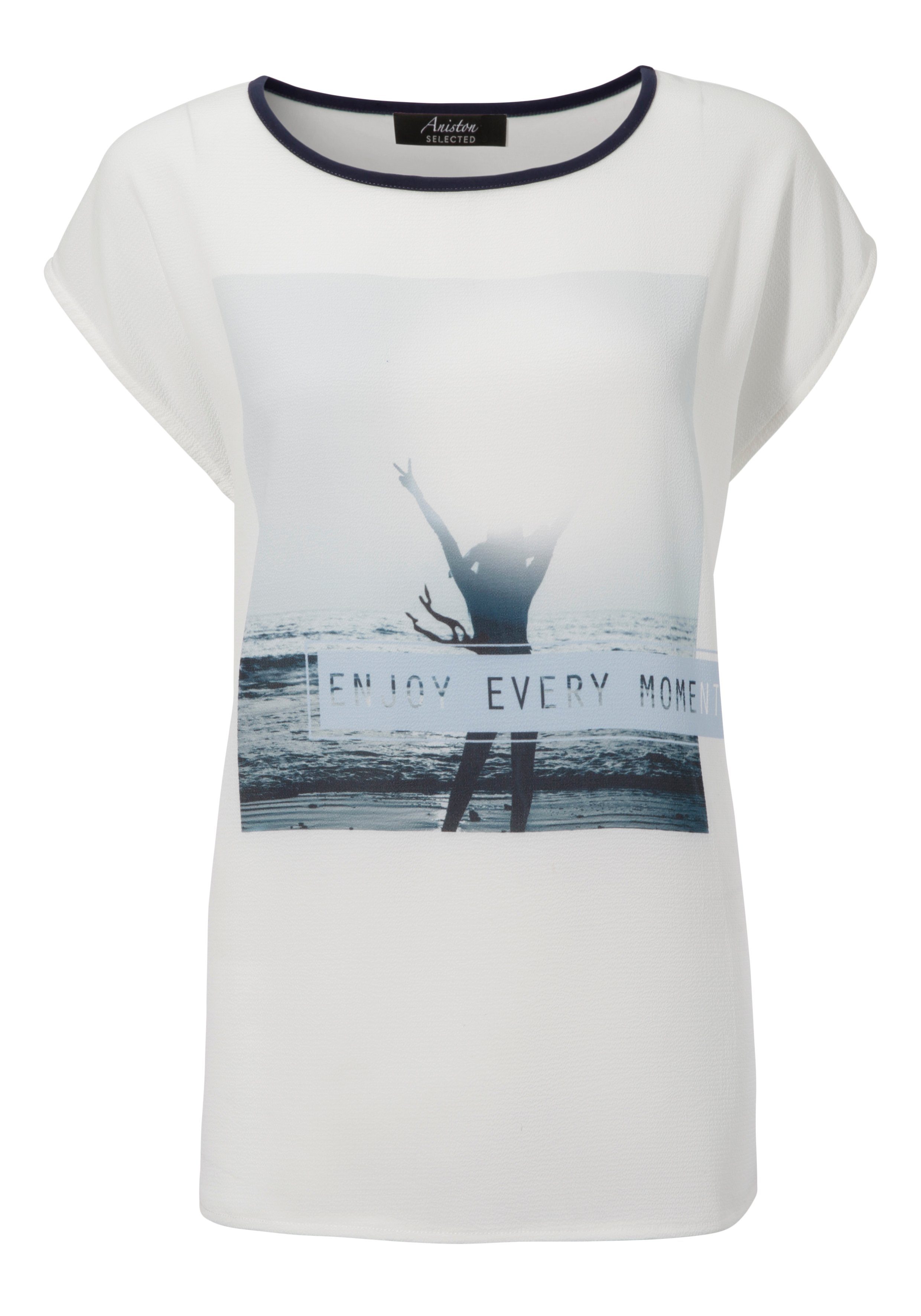 Aniston SELECTED Shirt in de materiaalmix