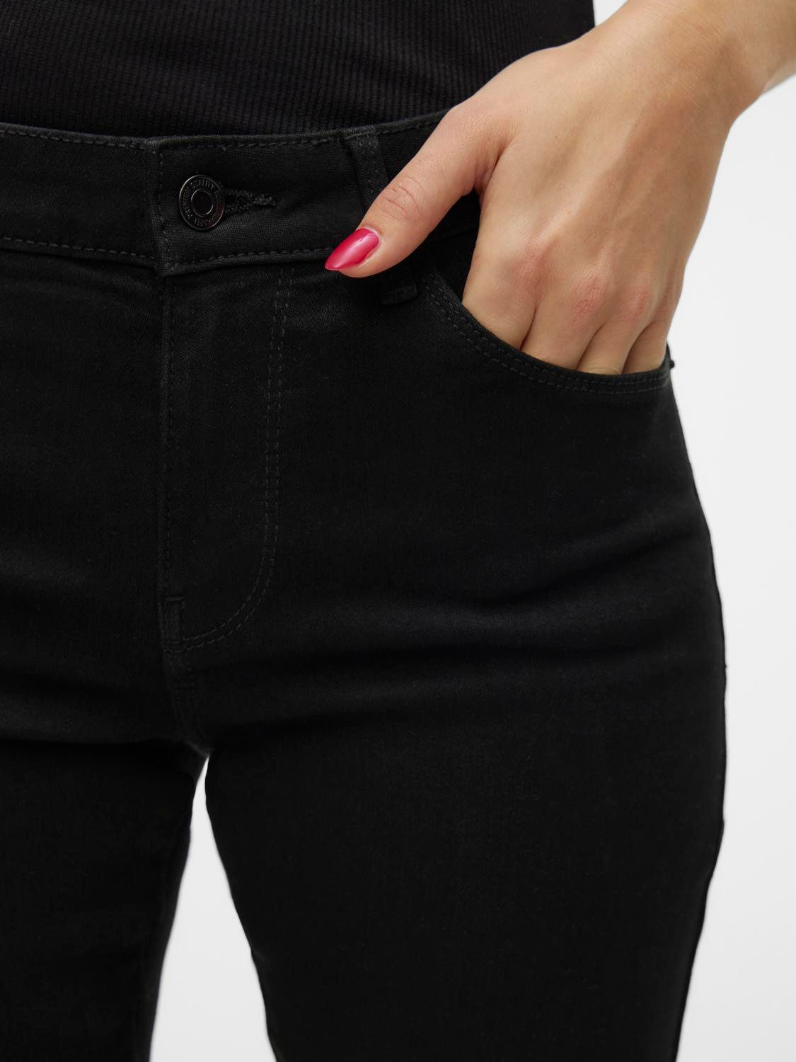 Vero Moda Skinny fit jeans VMELLY MR SKINNY JEANS BLK NOOS
