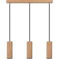 spot light hanglamp pipe hanglamp, natuurproduct van eikenhout, fsc-gecertificeerd, gu10-ledverlichting inclusief, led verwisselbaar, met textielen kabel, made in eu bruin