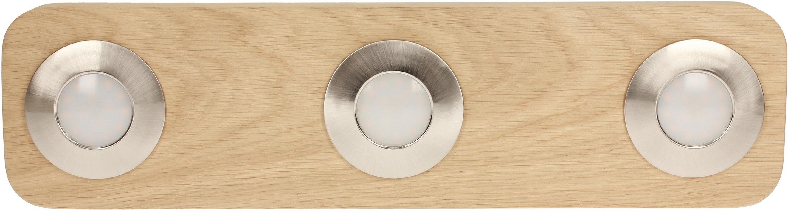 SPOT Light Plafondlamp SUNNIVA Inclusief ledverlichting, van massief eikenhout, natuurproduct plafondlampen bruin