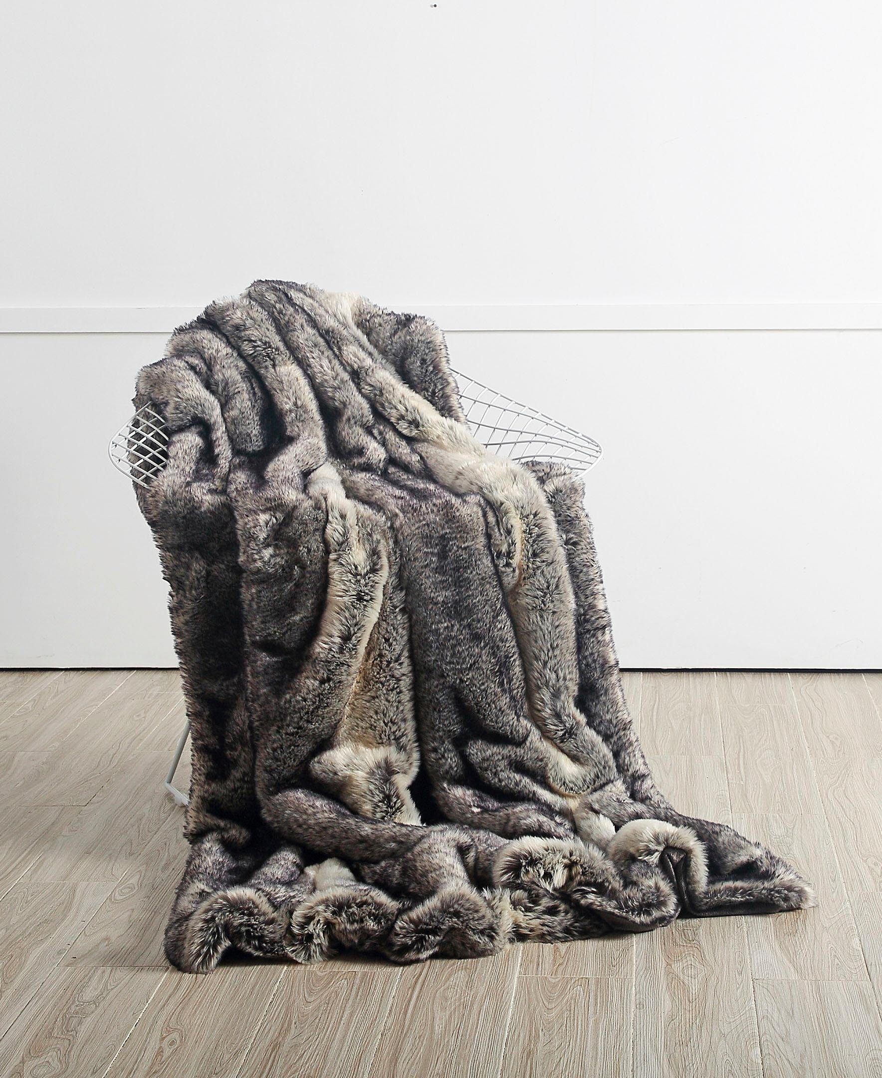 star home textil deken jakhals bijzonder zacht, knuffeldeken grijs