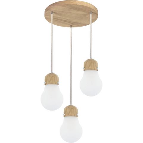 SPOT Light hanglamp Bulb Wood Pendelleuchte 3xE27 max. 25W,