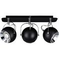 spot light plafondlamp ball ledverlichting inclusief, led verwisselbaar, met draai- en zwenkbare spots, made in eu zwart