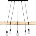 spot light hanglamp trabo long hanglamp, met massief houten balken ø 8-12 cm, natuurproduct met fsc-certificaat, in te korten, bijpassende lm e27, made in europe (1 stuk) bruin