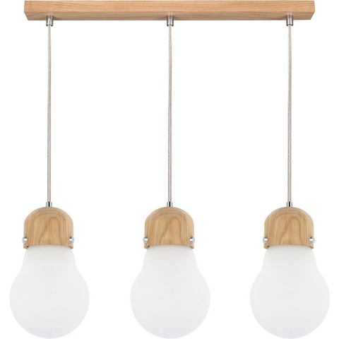 BRITOP LIGHTING hanglamp Bulb Wood Pendelleuchte 3xE27 max. 25W,