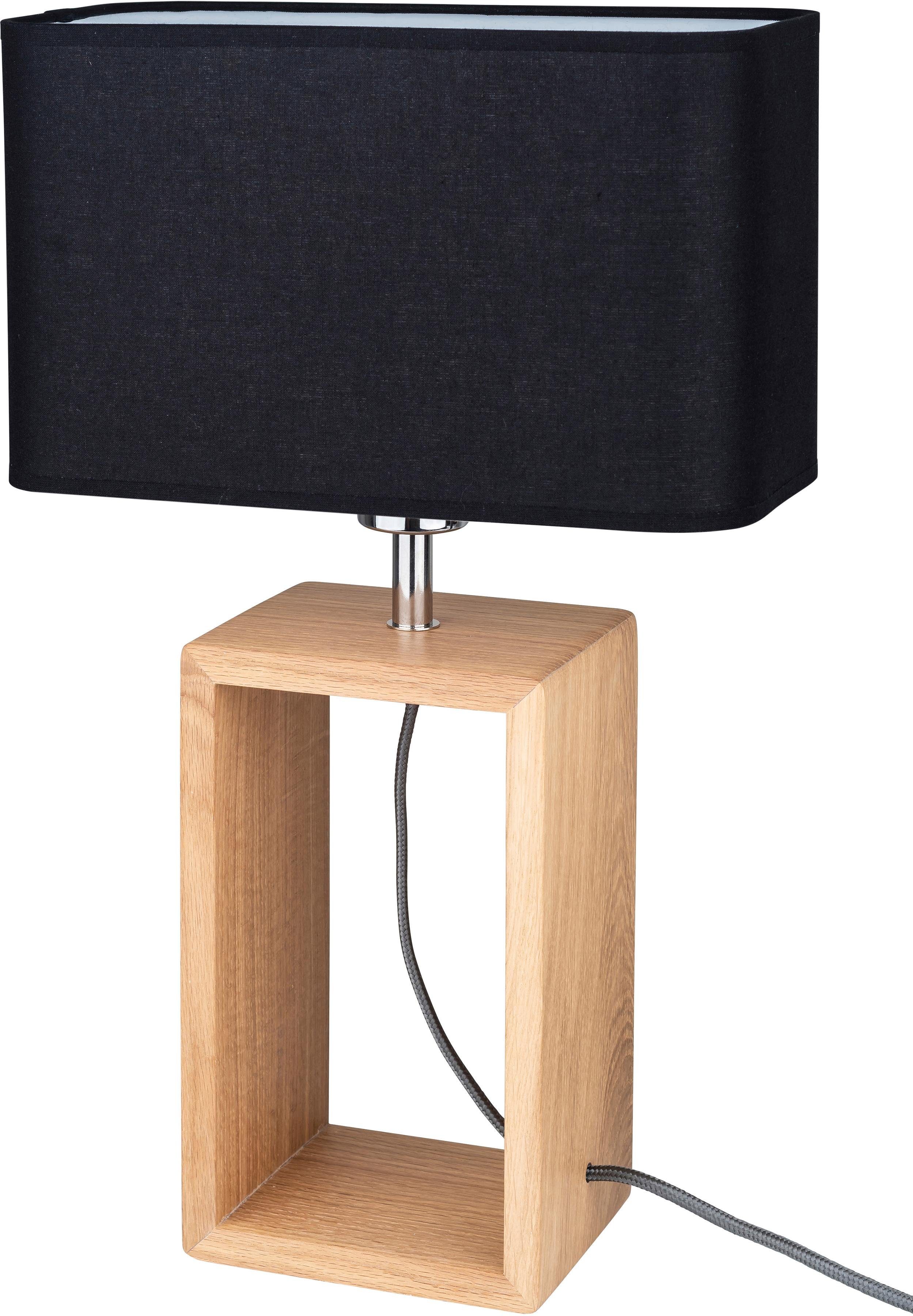 BRITOP LIGHTING Tafellamp CADRE Lamp van eikenhout, natuurproduct, hoogwaardige stoffen kap tafellampen zwart