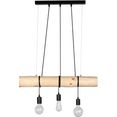 spot light hanglamp trabo hanglamp, met massief houten balken ø 8-12 cm, natuurproduct met fsc-certificaat, in te korten, bijpassende lm e27, made in europe bruin