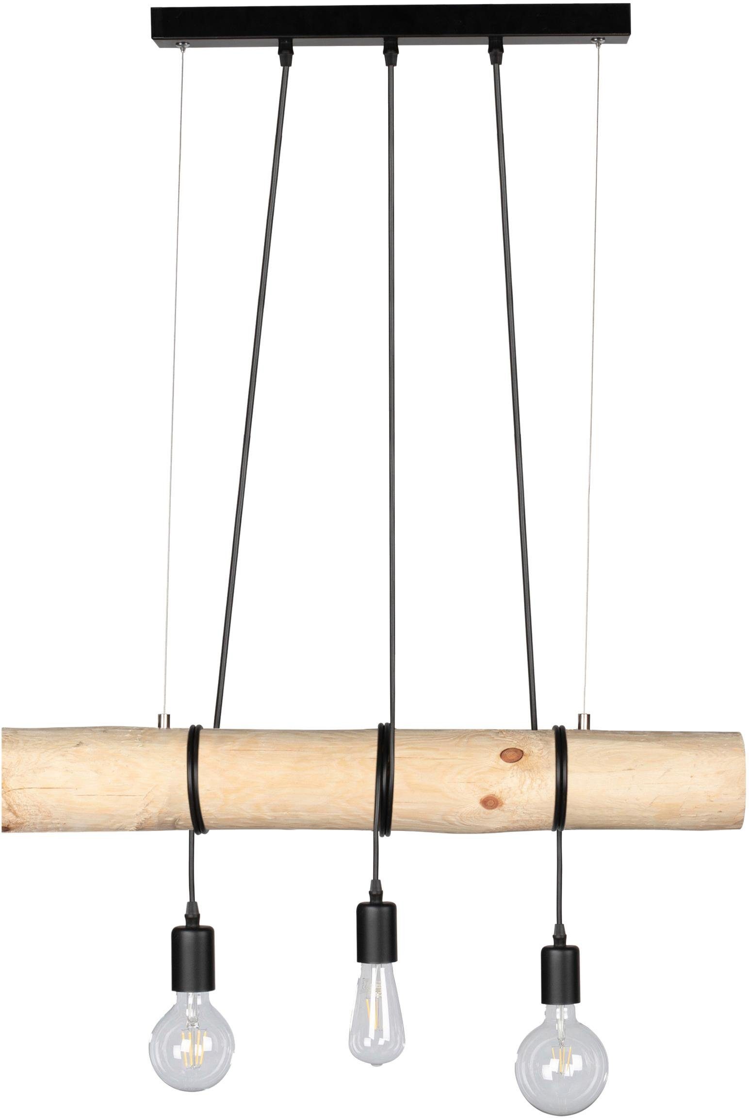 spot light hanglamp trabo hanglamp, met massief houten balken oe 8-12 cm, natuurproduct, in te korten bruin