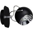 spot light wandlamp ball ledverlichting inclusief, gu10 verwisselbaar, retro-look, flexibel verstelbaar en draaibaar, made in europe. zwart